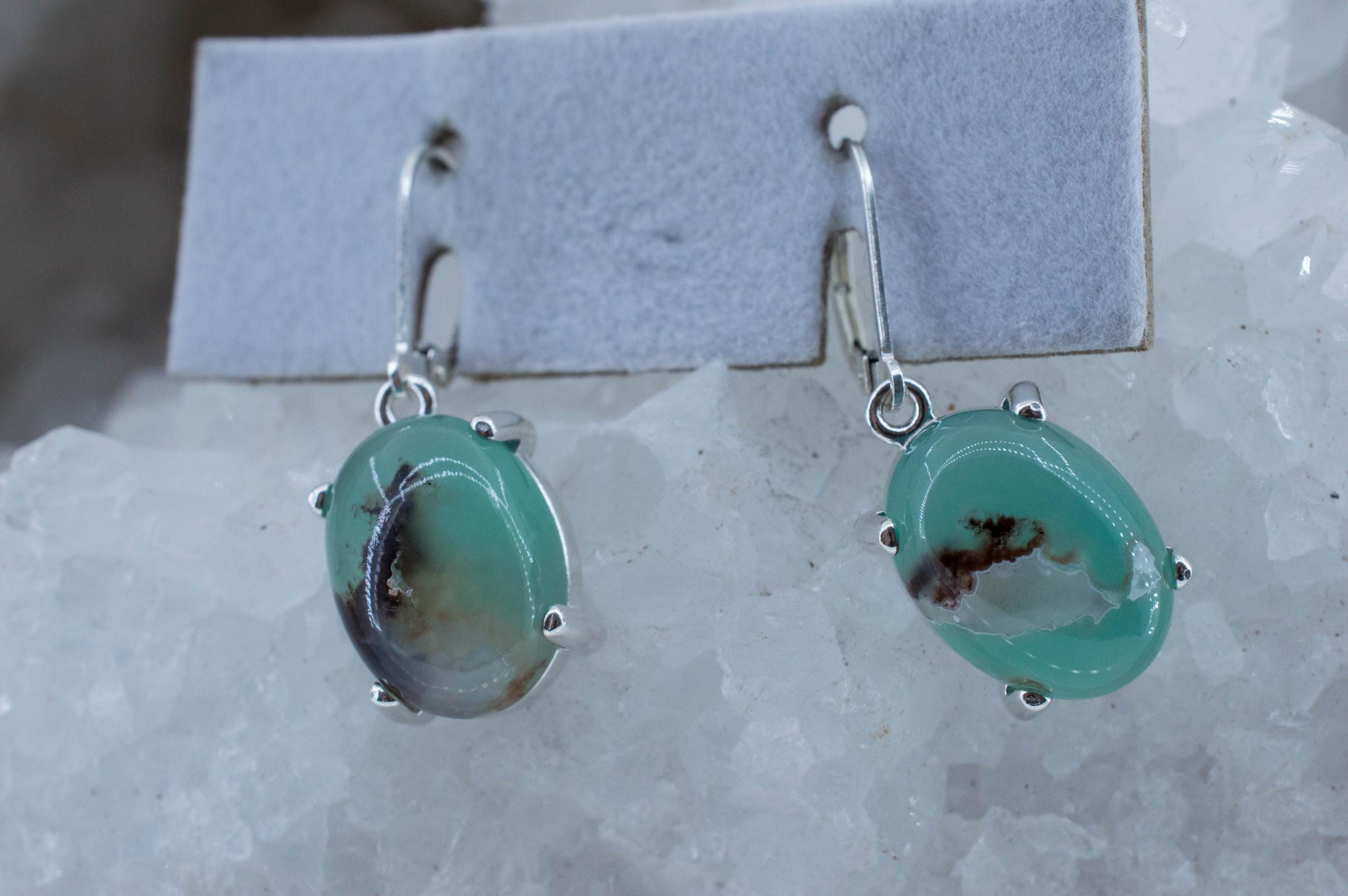 Aquaprase Earrings; Natural Untreated African Aquaprase™; 19.465cts