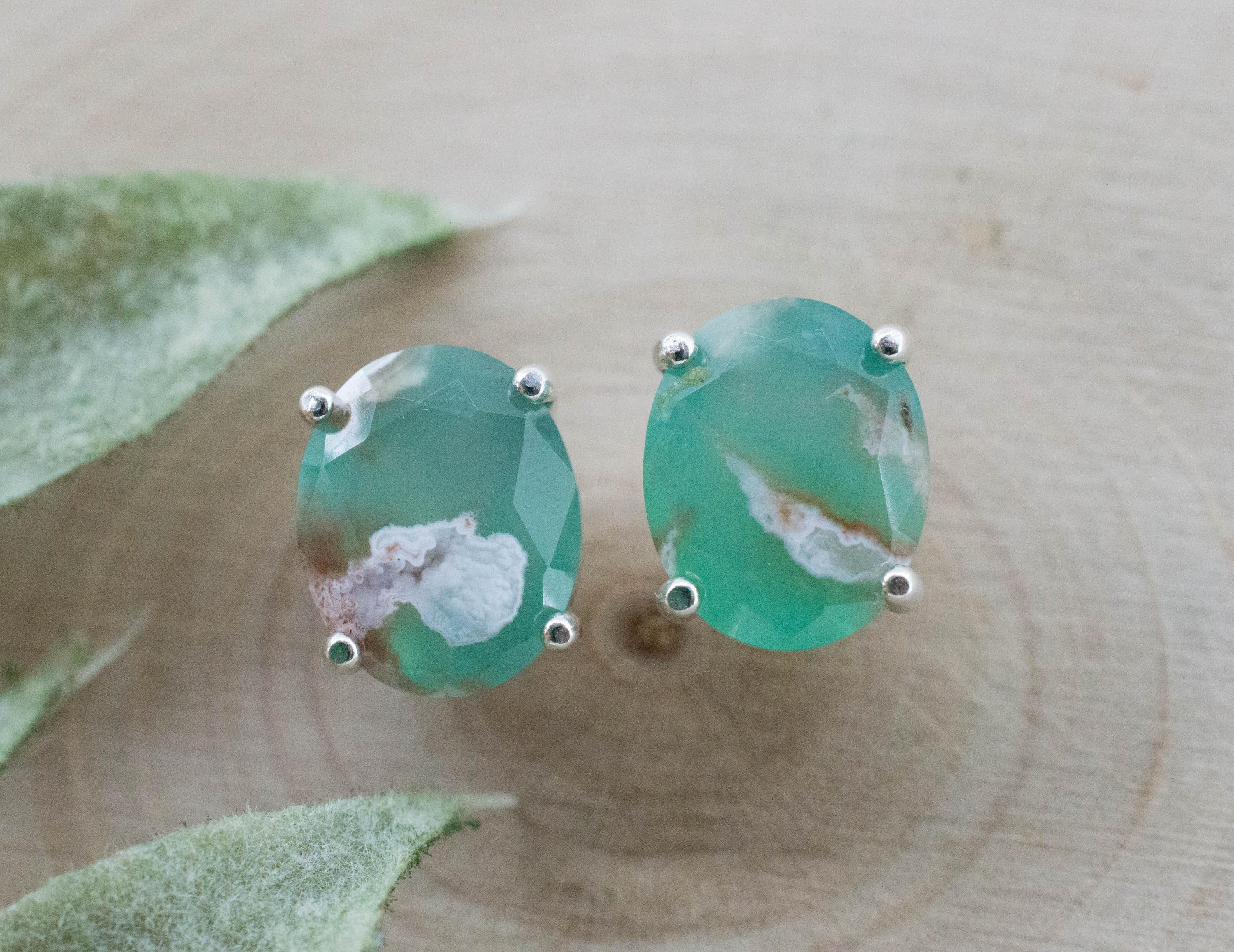 Aquaprase Earrings; Natural Untreated African Aquaprase™; 4.595cts