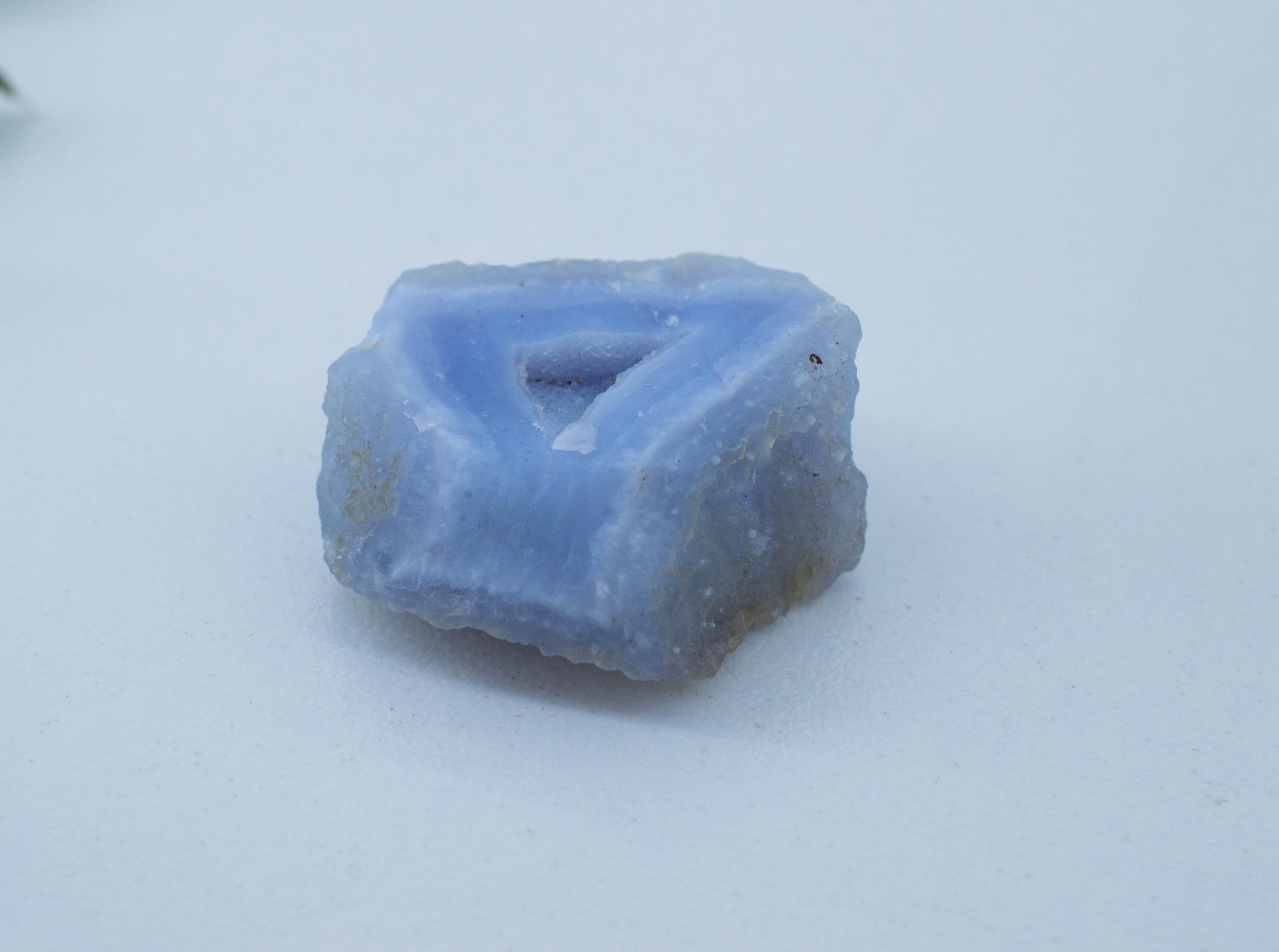 Blue Agate Specimen; Natural Untreated Malawi Lace Agate; 66.840cts