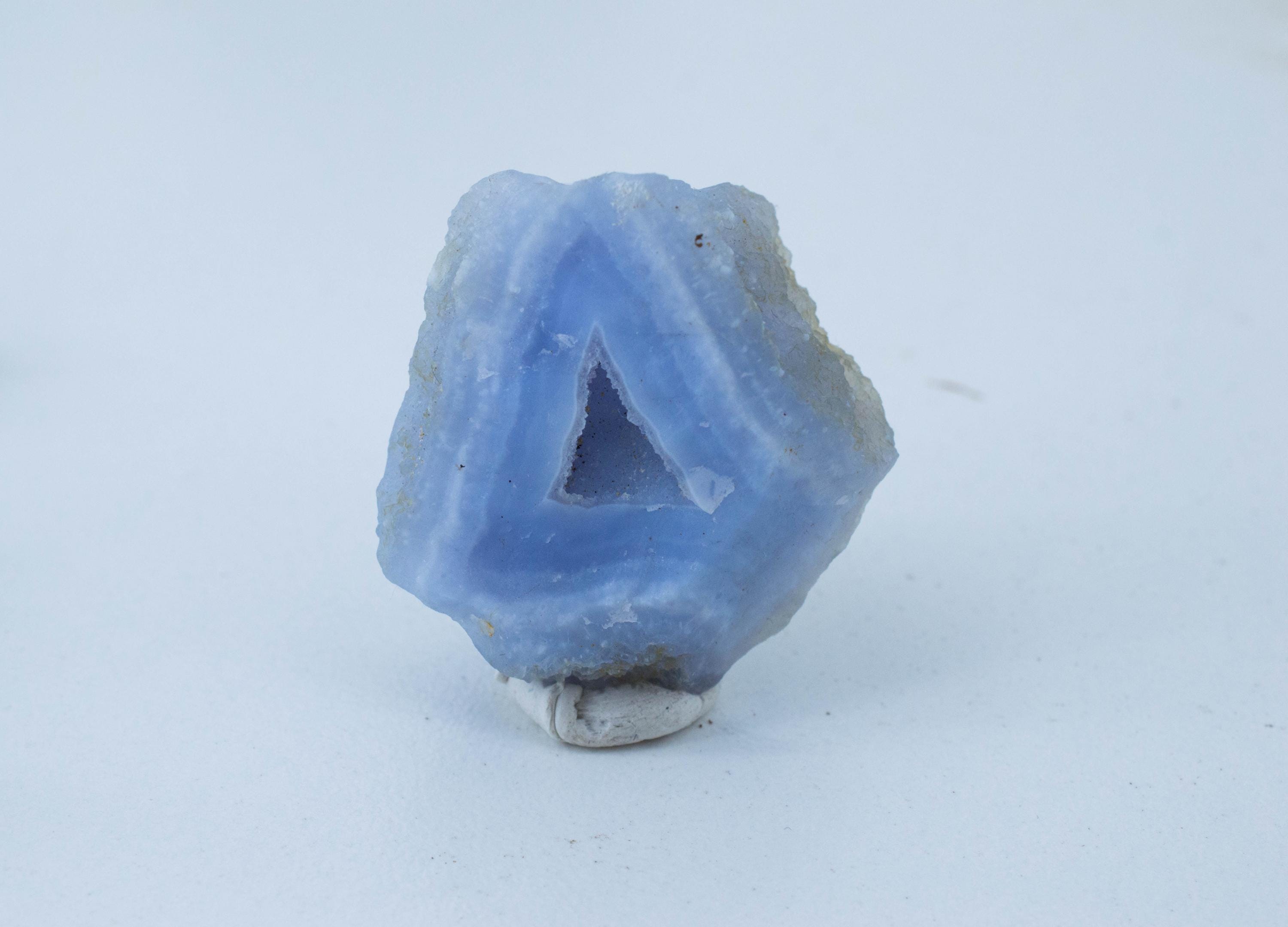 Blue Agate Specimen; Natural Untreated Malawi Lace Agate; 66.840cts