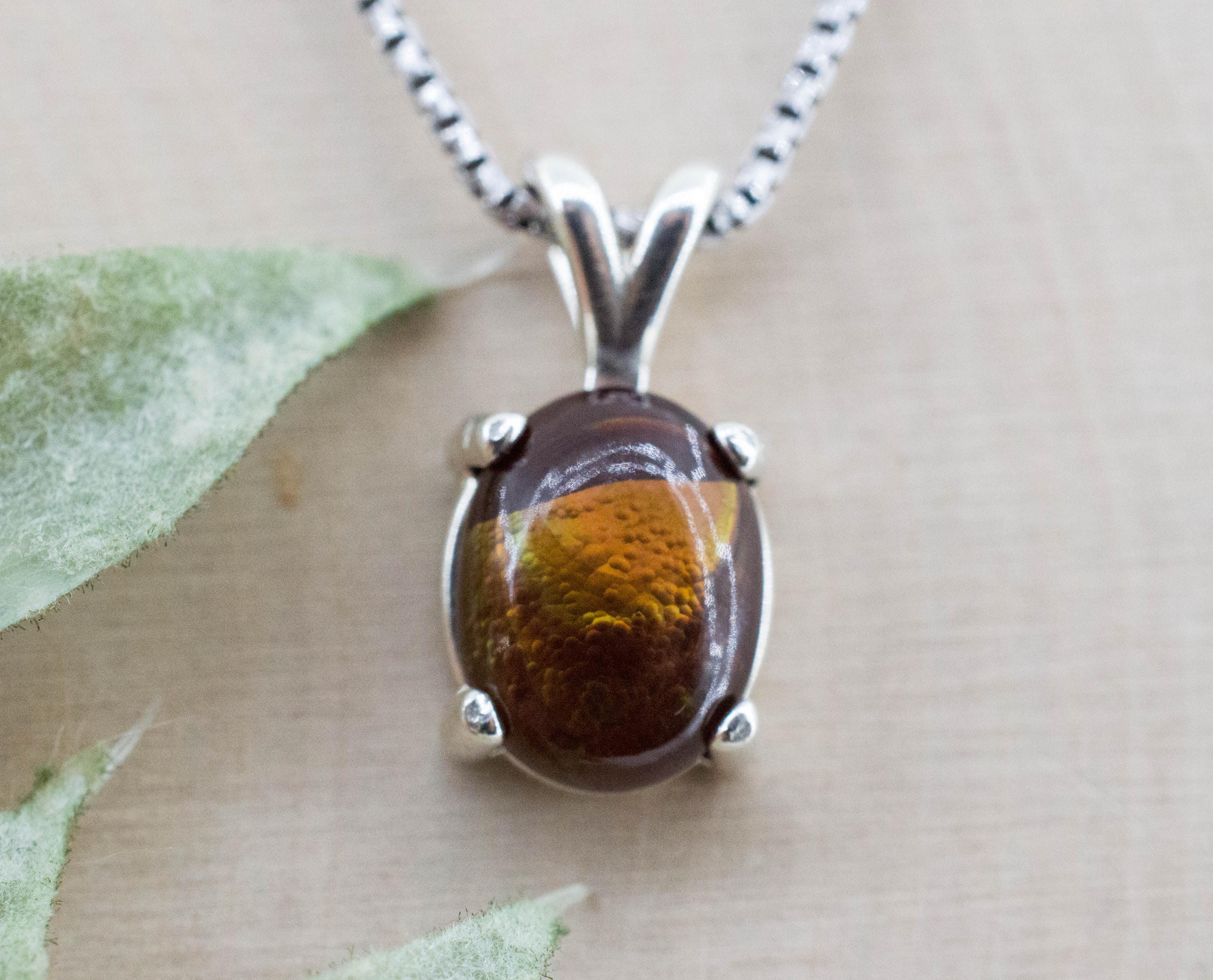 Fire Agate Pendant; Natural Untreated Mexico Agate; 3.260cts