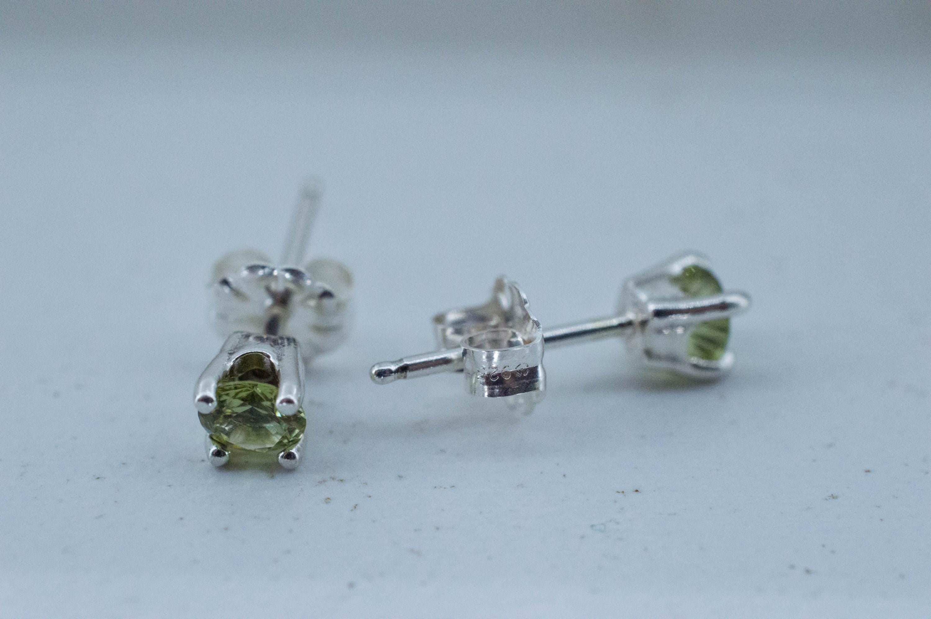 Green Apatite Earrings; Natural Untreated Tanzania Apatite; 0.435cts