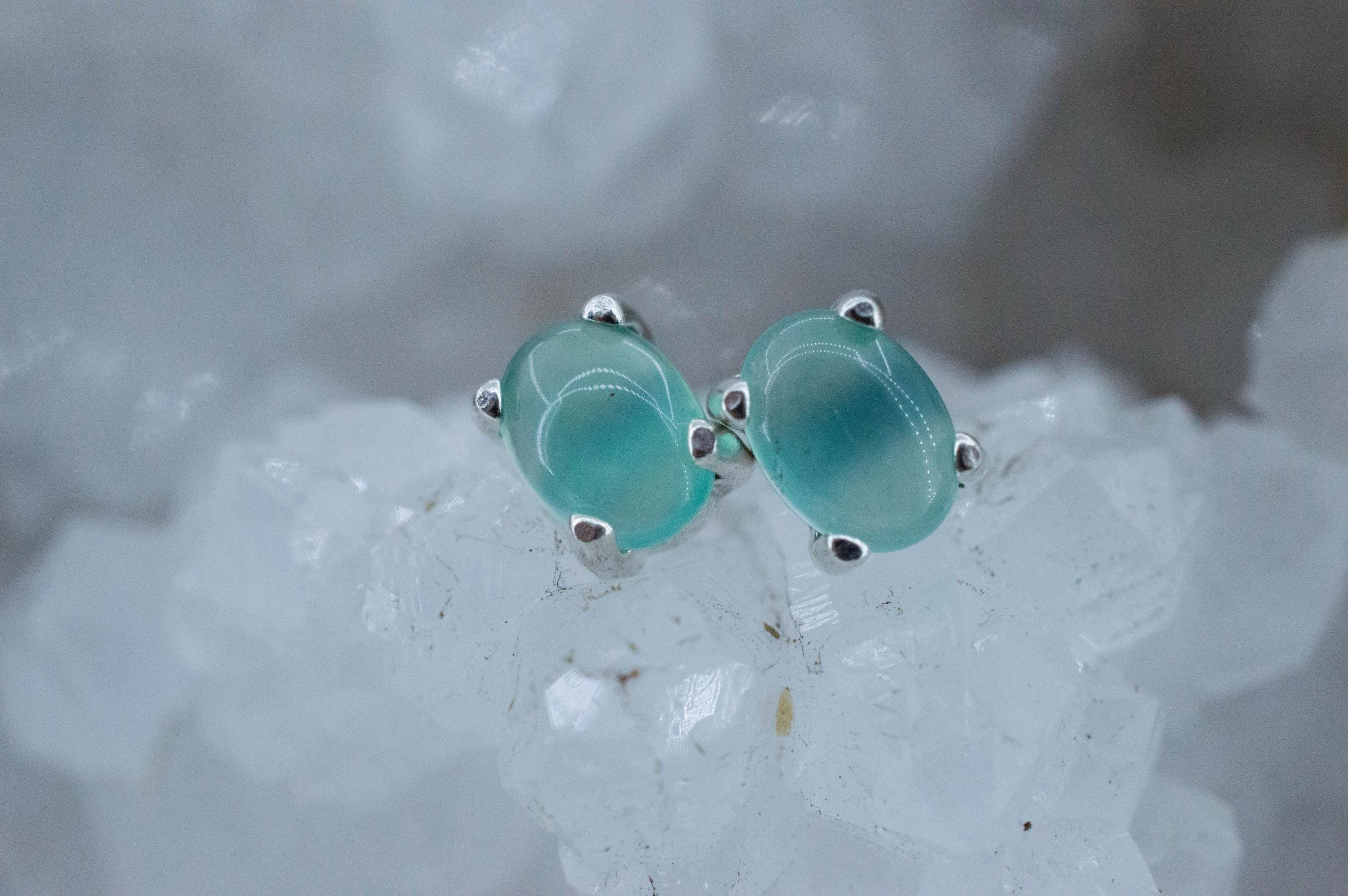 Aquaprase Earrings; Natural Untreated African Aquaprase™; 2.160cts
