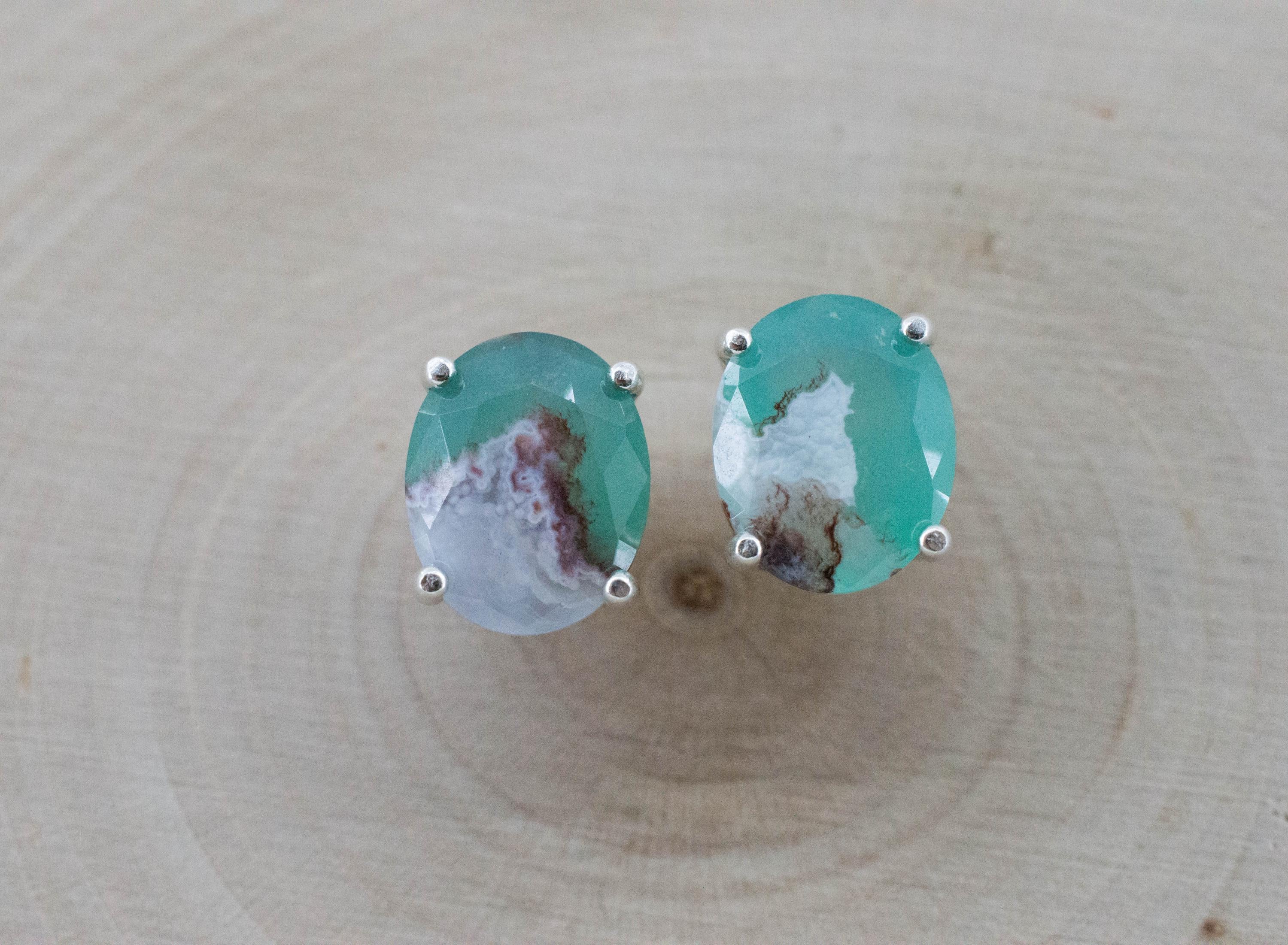Aquaprase Earrings; Natural Untreated African Aquaprase™; 4.540cts