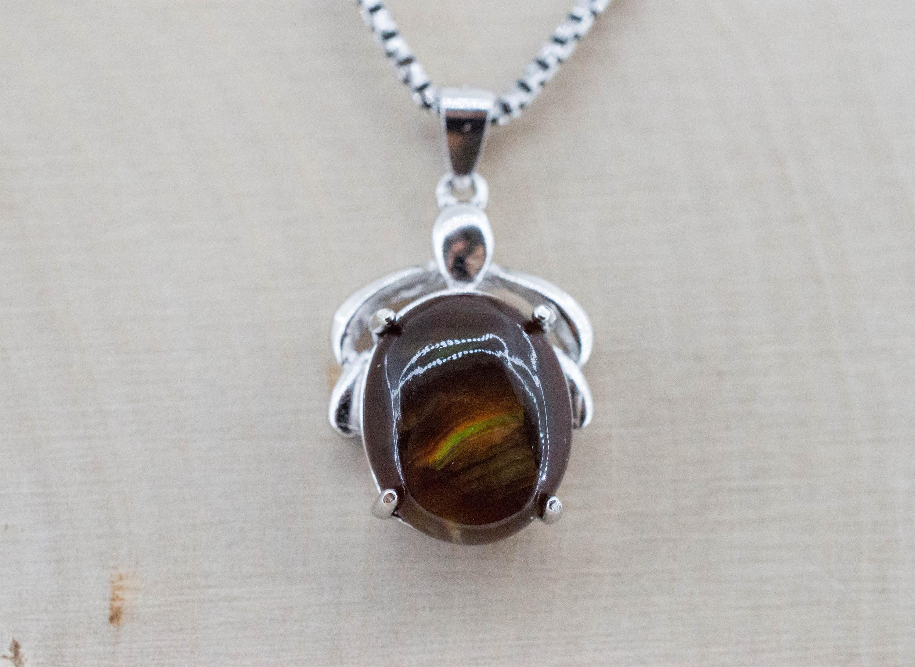 Fire Agate Pendant; Natural Untreated Mexico Agate; 3.385cts