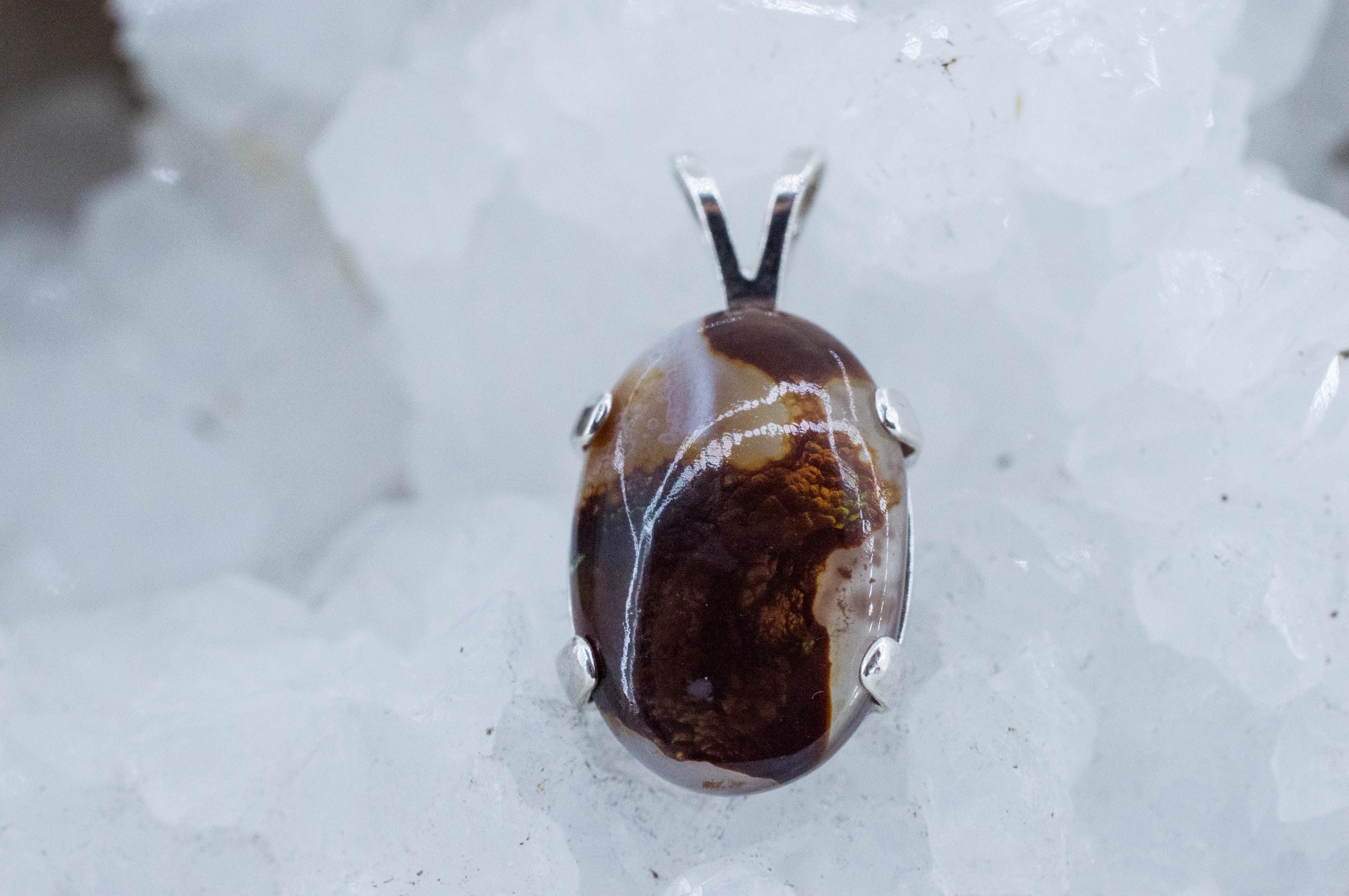 Fire Agate Pendant; Natural Untreated Mexico Agate; 9.525cts