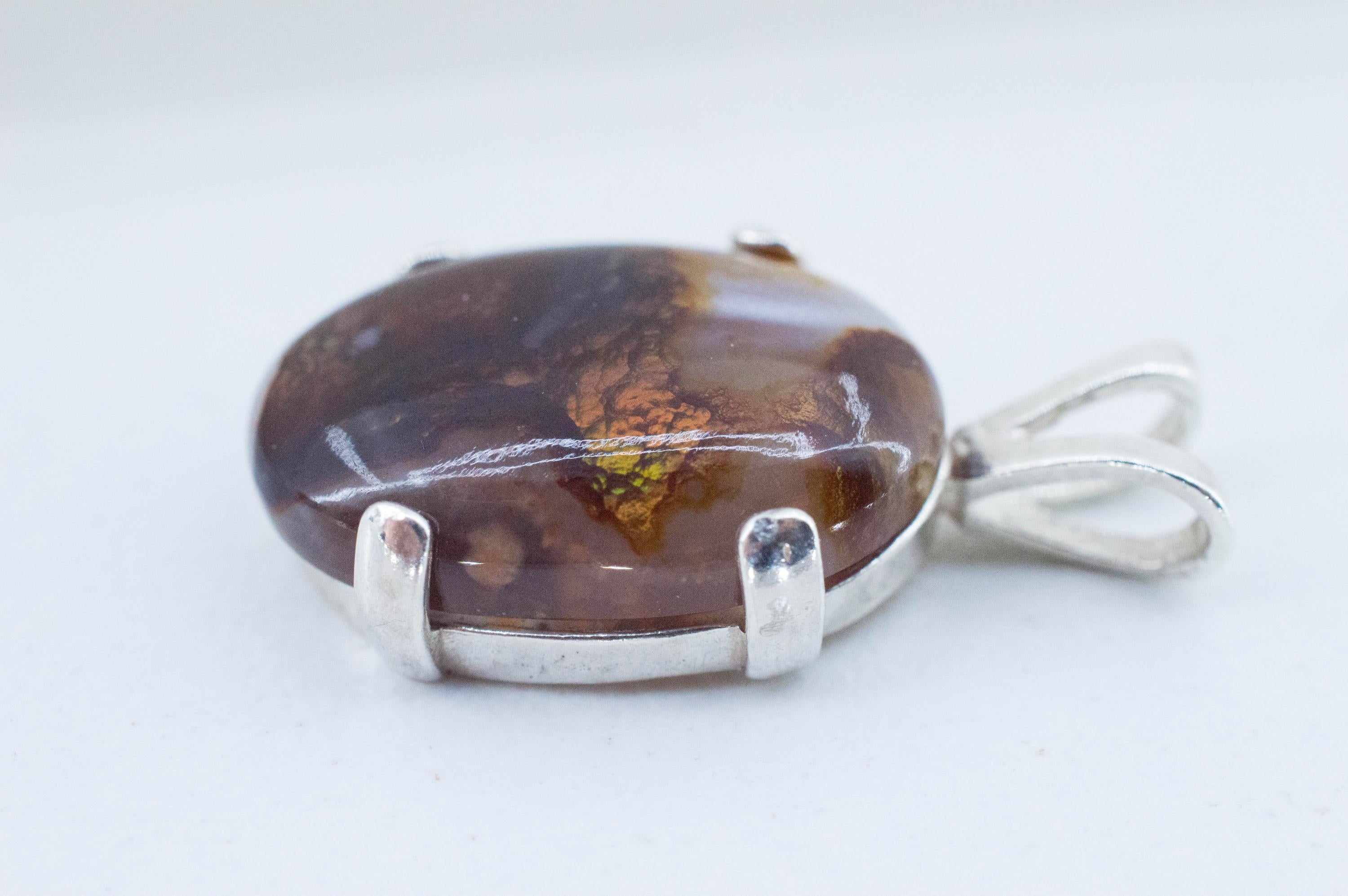 Fire Agate Pendant; Natural Untreated Mexico Agate; 9.525cts