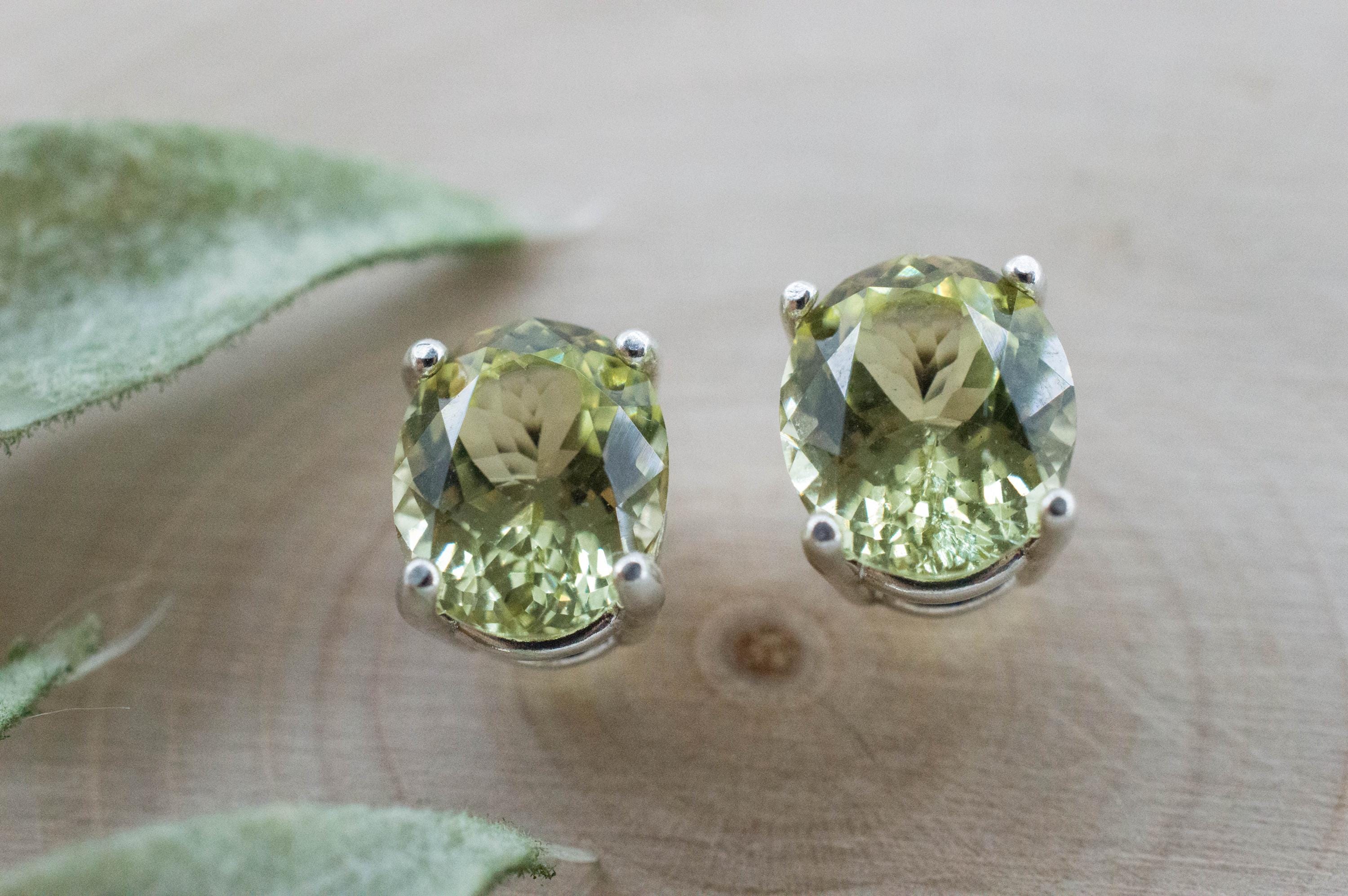 Yellow Apatite Earrings; Natural Untreated Mexico Apatite; 4.200cts