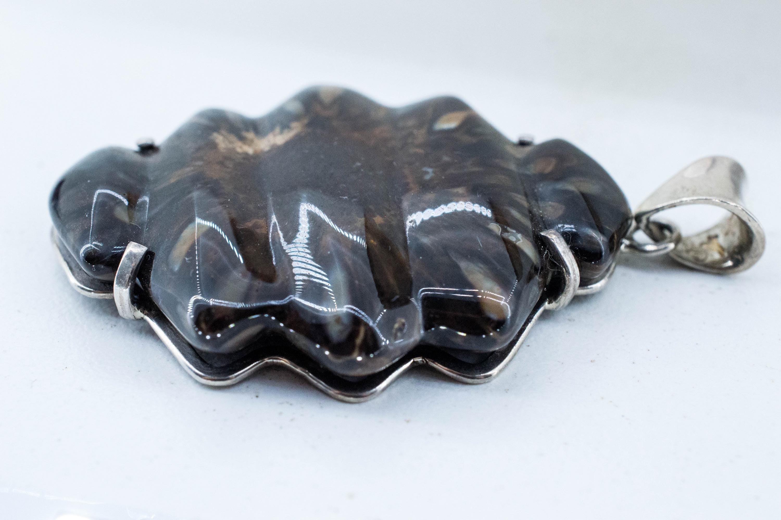 Fossil Pine Cone Pendant; Natural Untreated Argentina Fossilized Pinecone