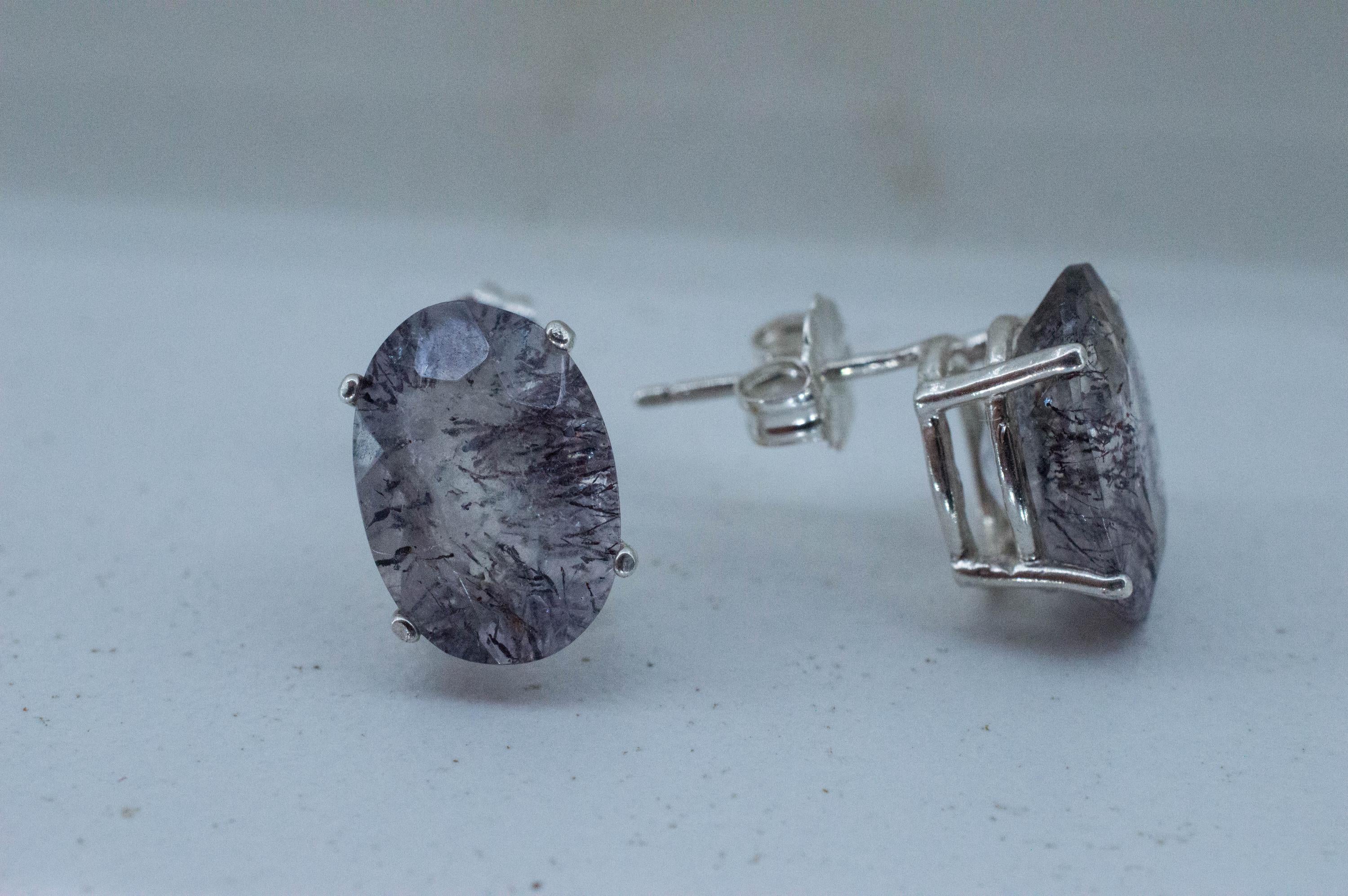 Lepidocrocite Quartz Earrings; Natural Untreated Brazil Included Quartz; 6.345cts