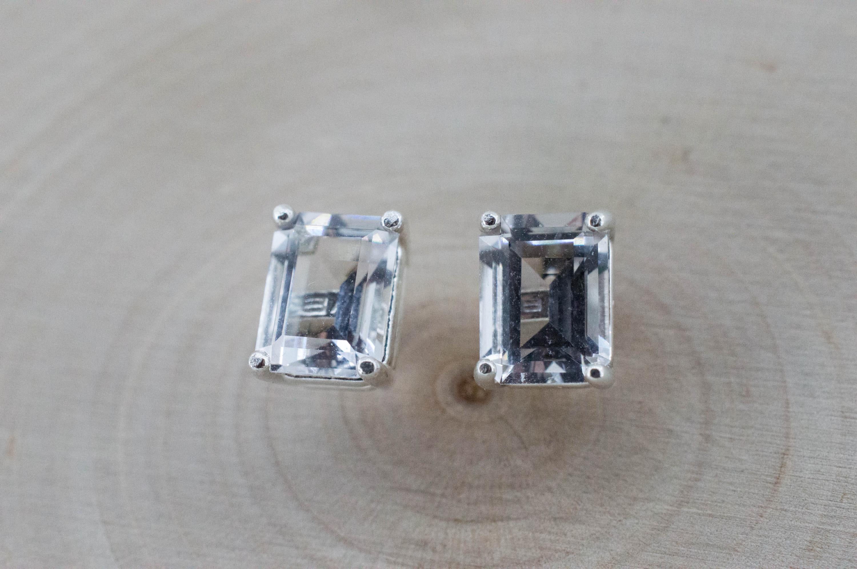 Quartz Earrings, Natural Untreated Tanzania Mondo Quartz; 2.825cts