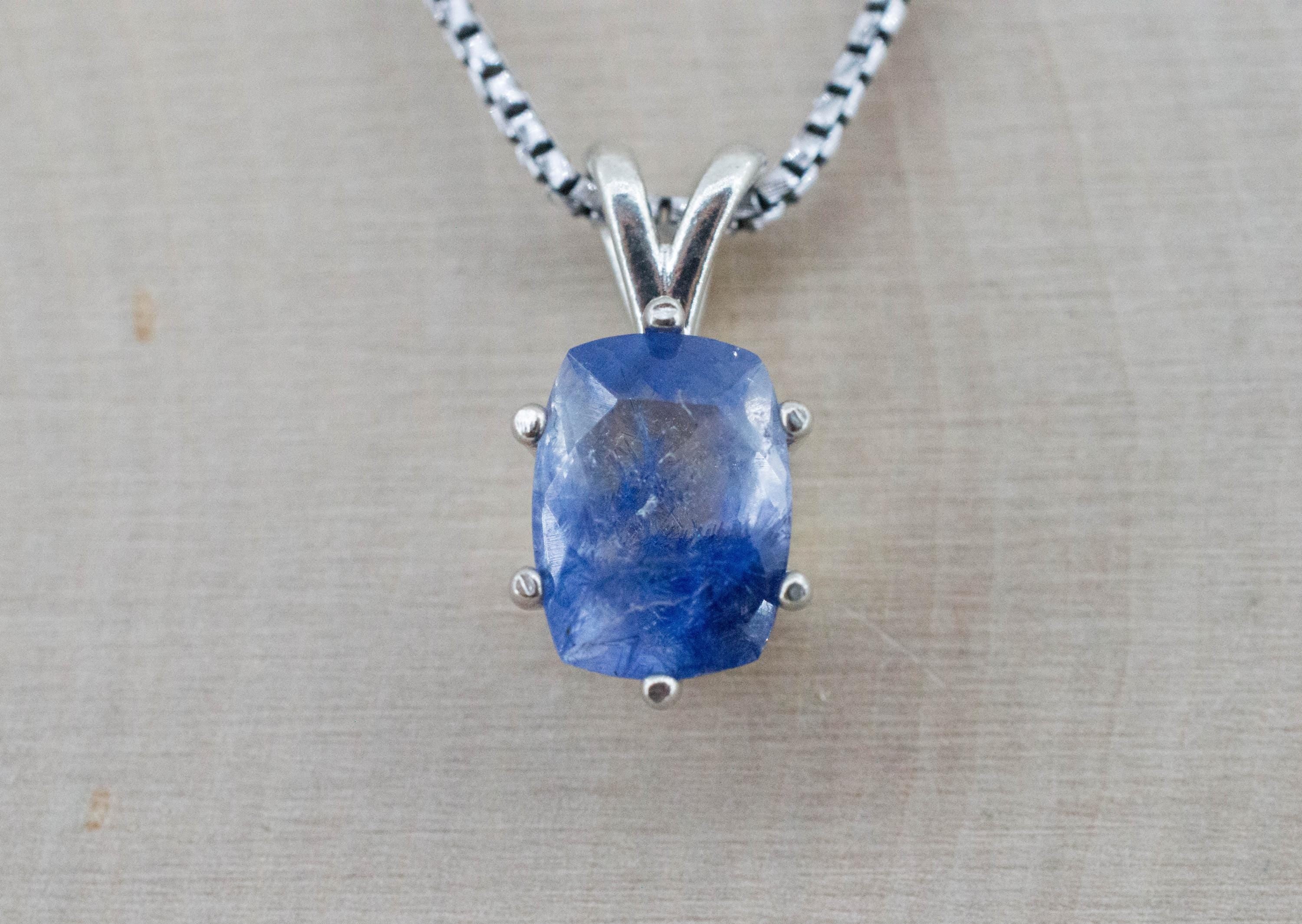 Dumortierite Quartz Pendant; Natural Untreated Brazil Dumortierite; 2.005cts