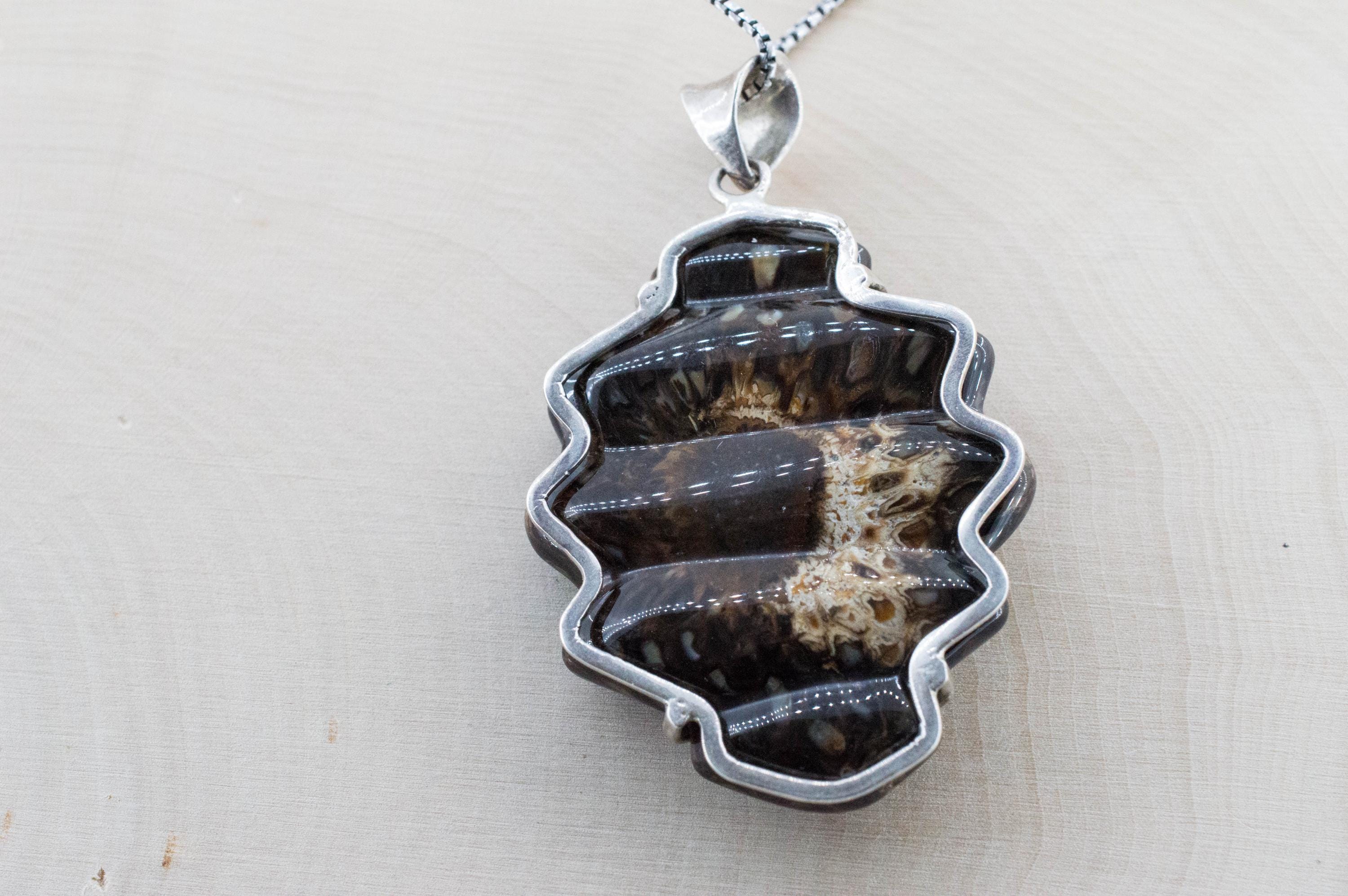 Fossil Pine Cone Pendant; Natural Untreated Argentina Fossilized Pinecone