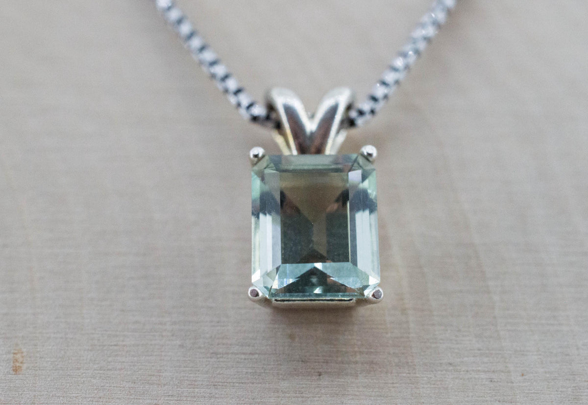 Prasiolite Pendant; Natural Brazil Green Amethyst; 2.150cts