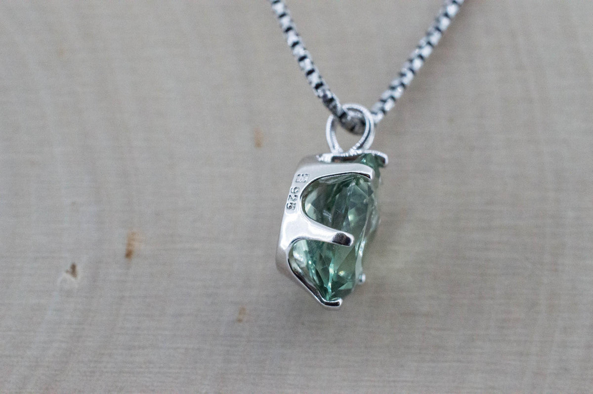Prasiolite Pendant; Natural Brazil Green Amethyst; 4.150cts