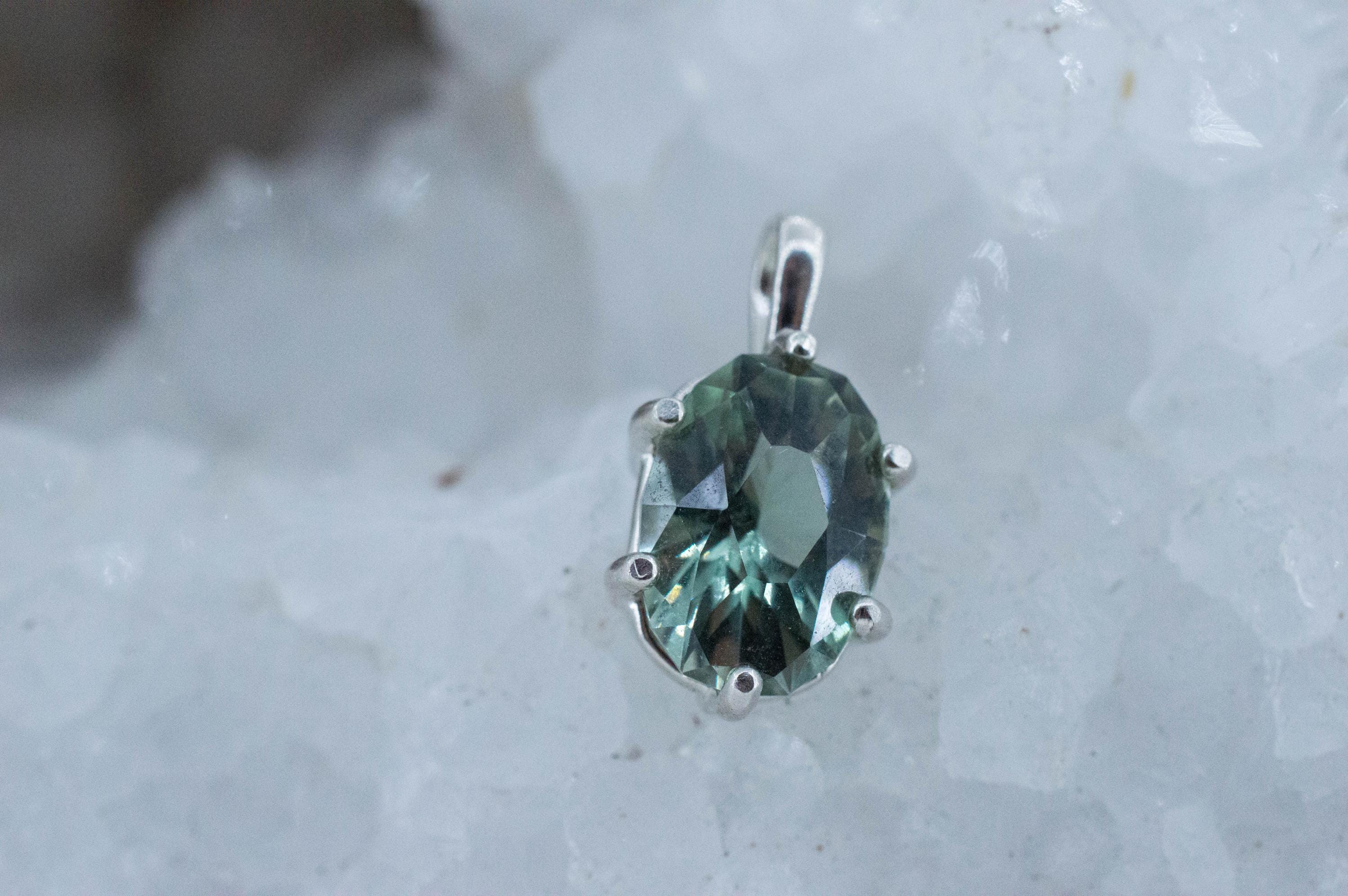 Prasiolite Pendant; Natural Brazil Green Amethyst; 5.330cts
