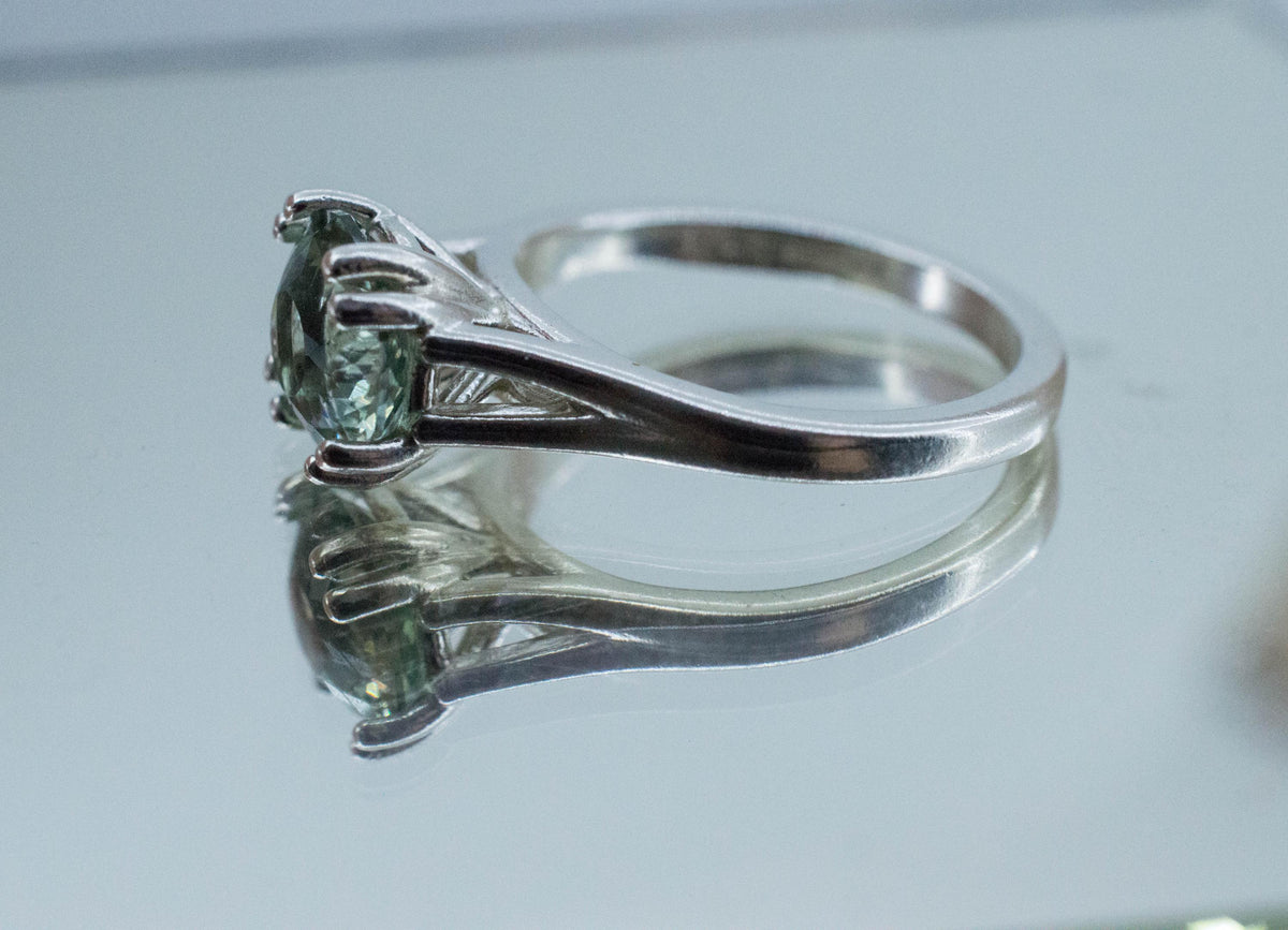 Prasiolite Ring, Natural Brazil Green Amethyst; 1.850cts
