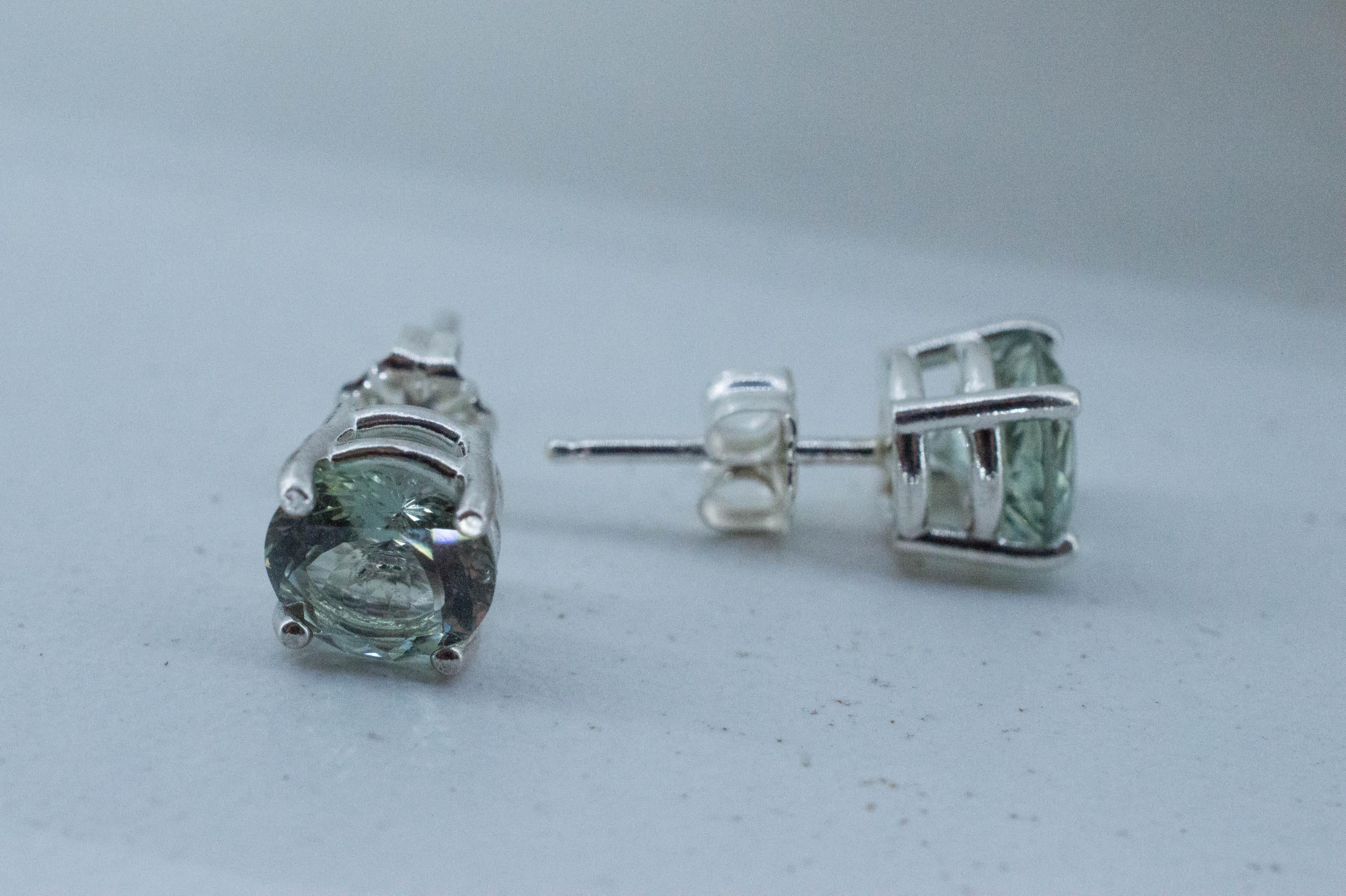 Prasiolite Earrings; Natural Brazilian Green Amethyst; 2.250cts