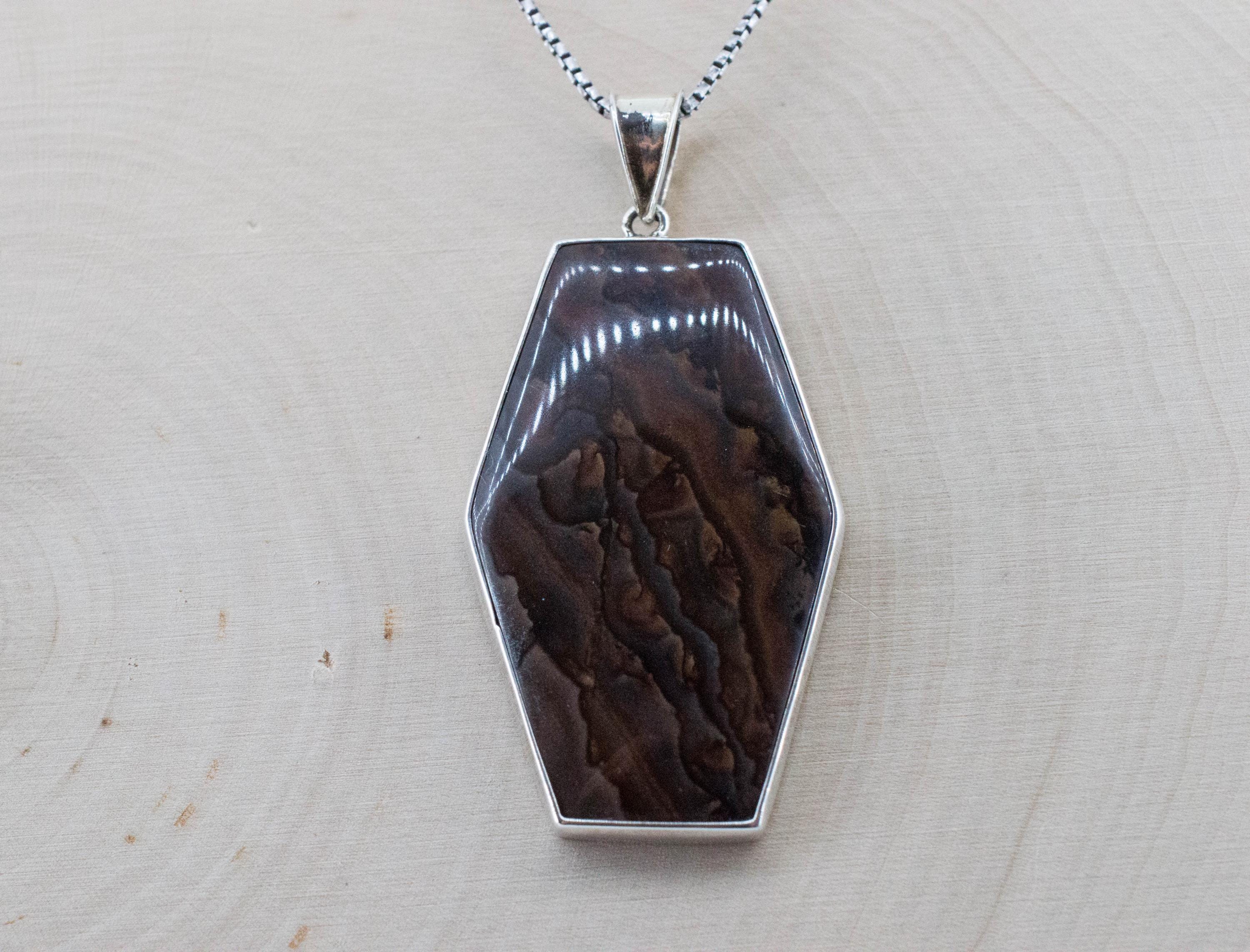 Deschutes Jasper Pendant; Natural Untreated Oregon Picture Jasper