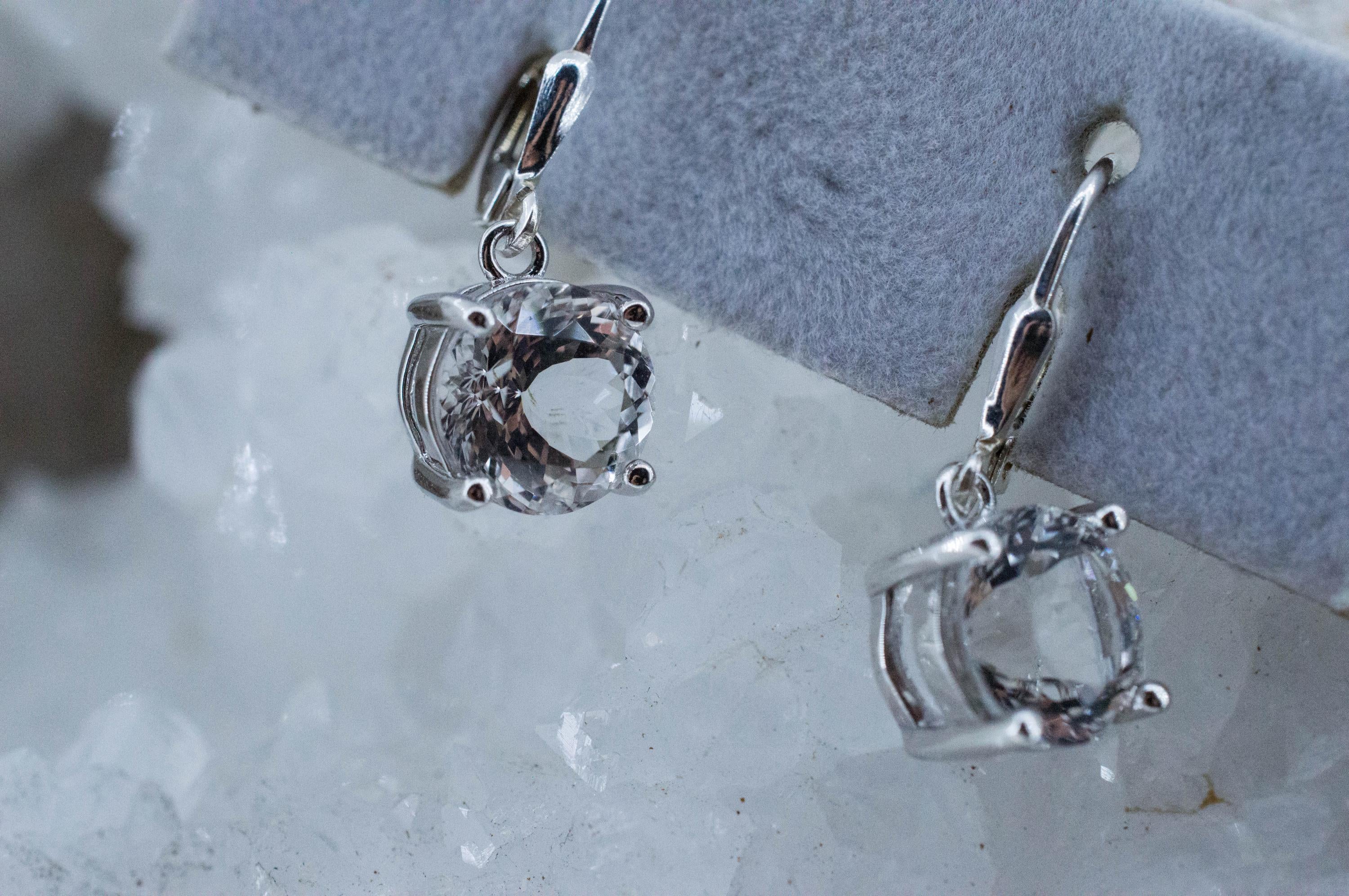 Quartz Earrings, Natural Untreated Tanzania Mondo Quartz; 4.250cts