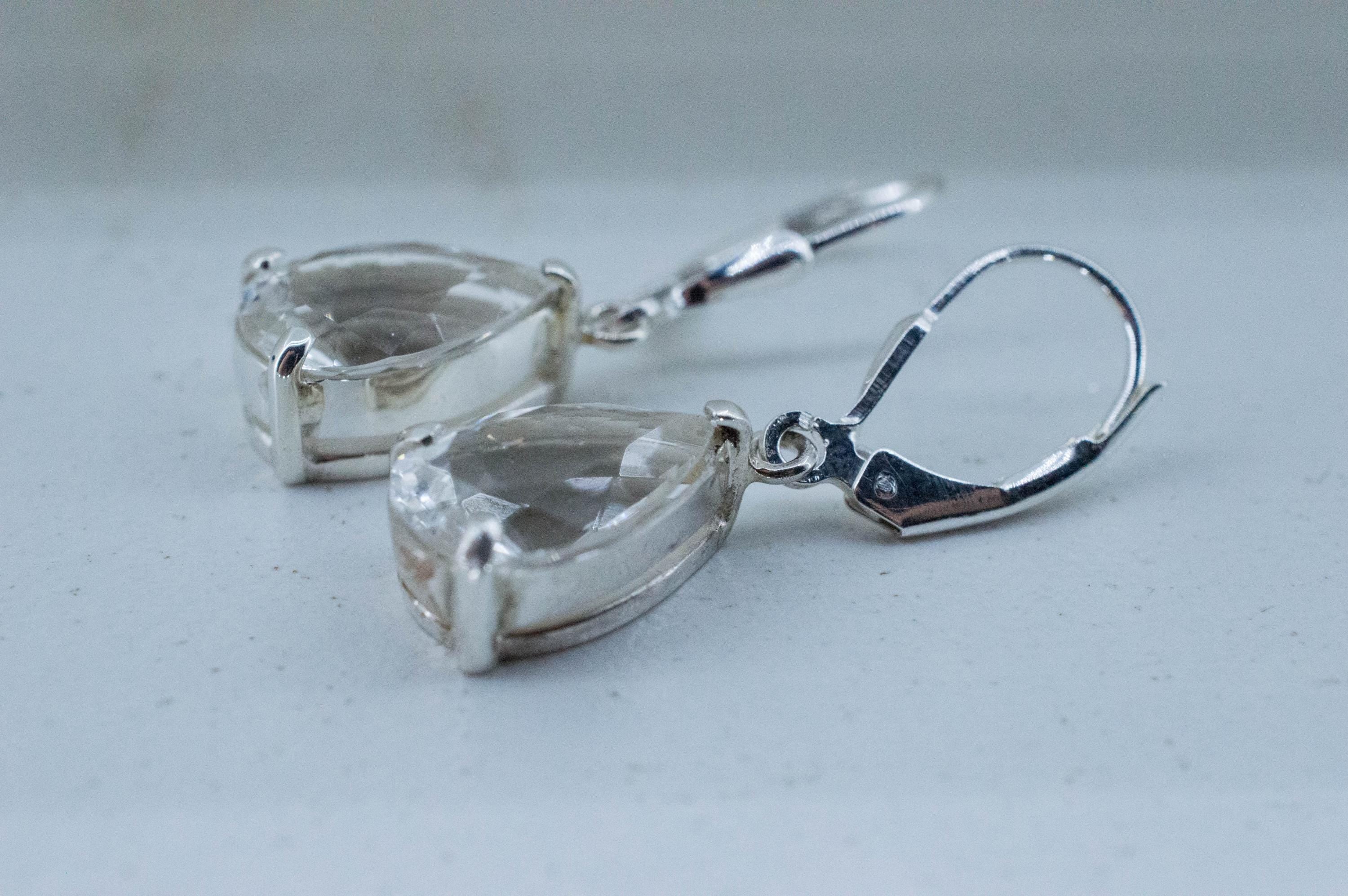 Quartz Earrings, Natural Untreated Tanzania Mondo Quartz; 7.450cts