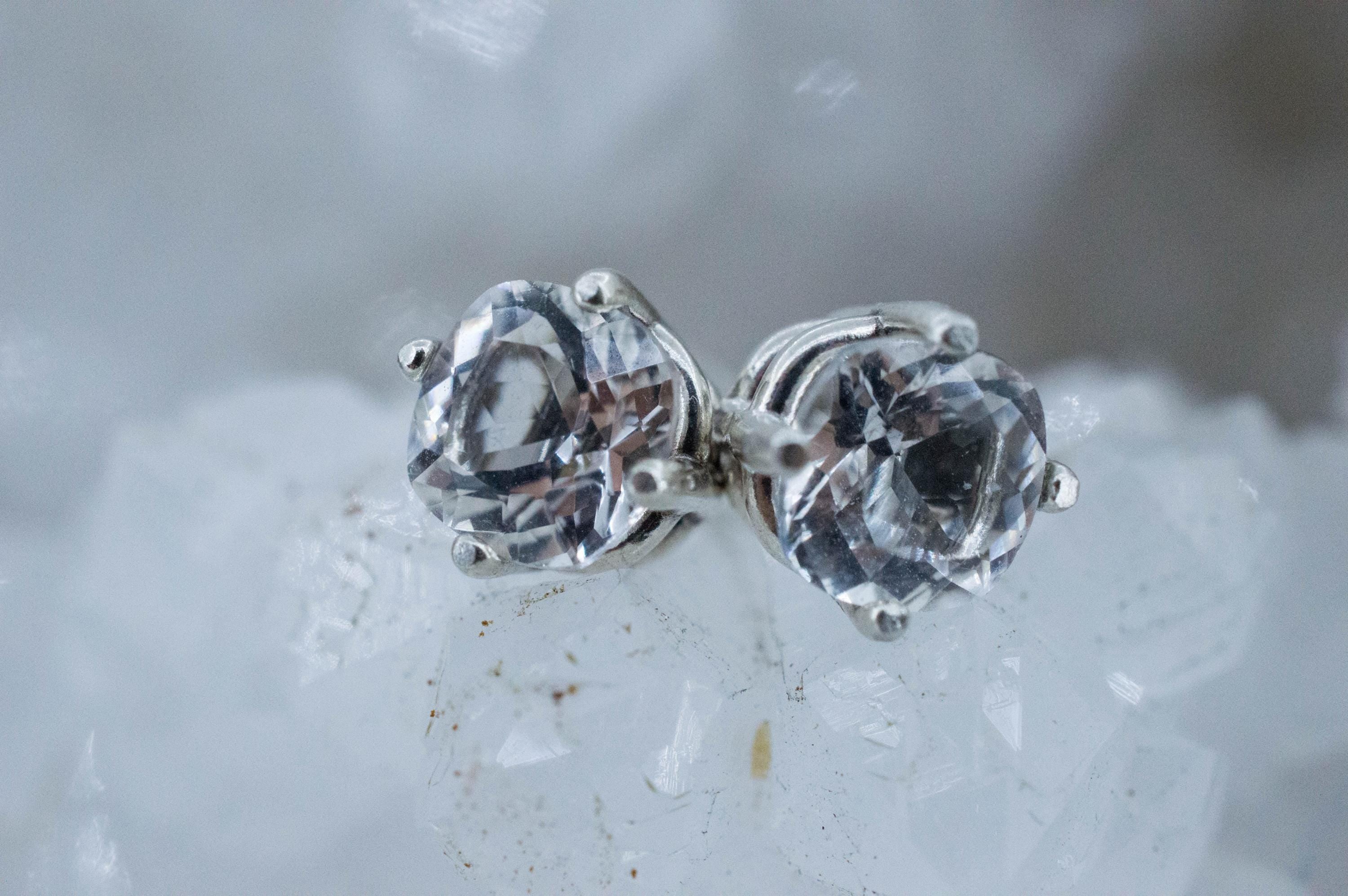 Quartz Earrings, Natural Untreated Tanzania Mondo Quartz; 1.630cts