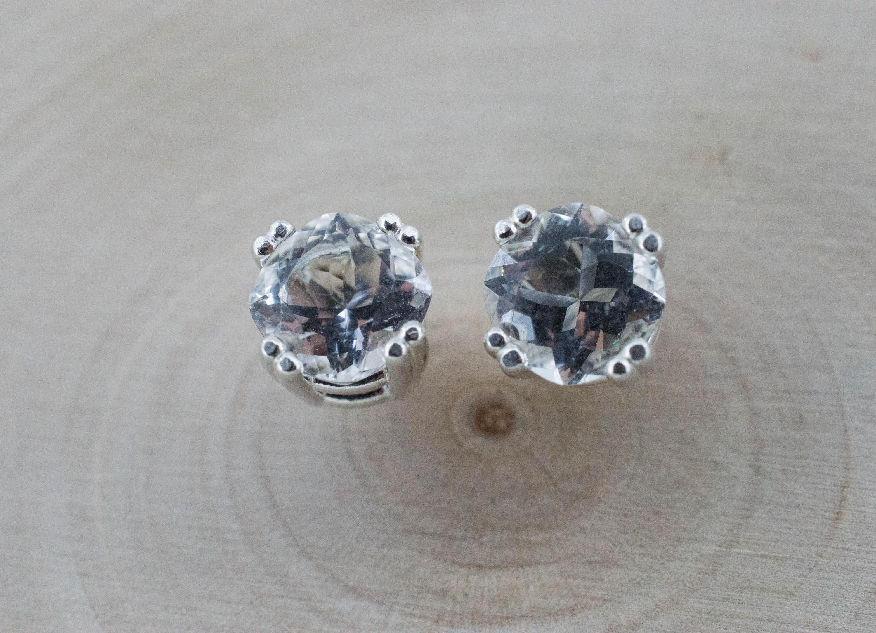 Quartz Earrings, Natural Untreated Tanzania Mondo Quartz; 2.410cts
