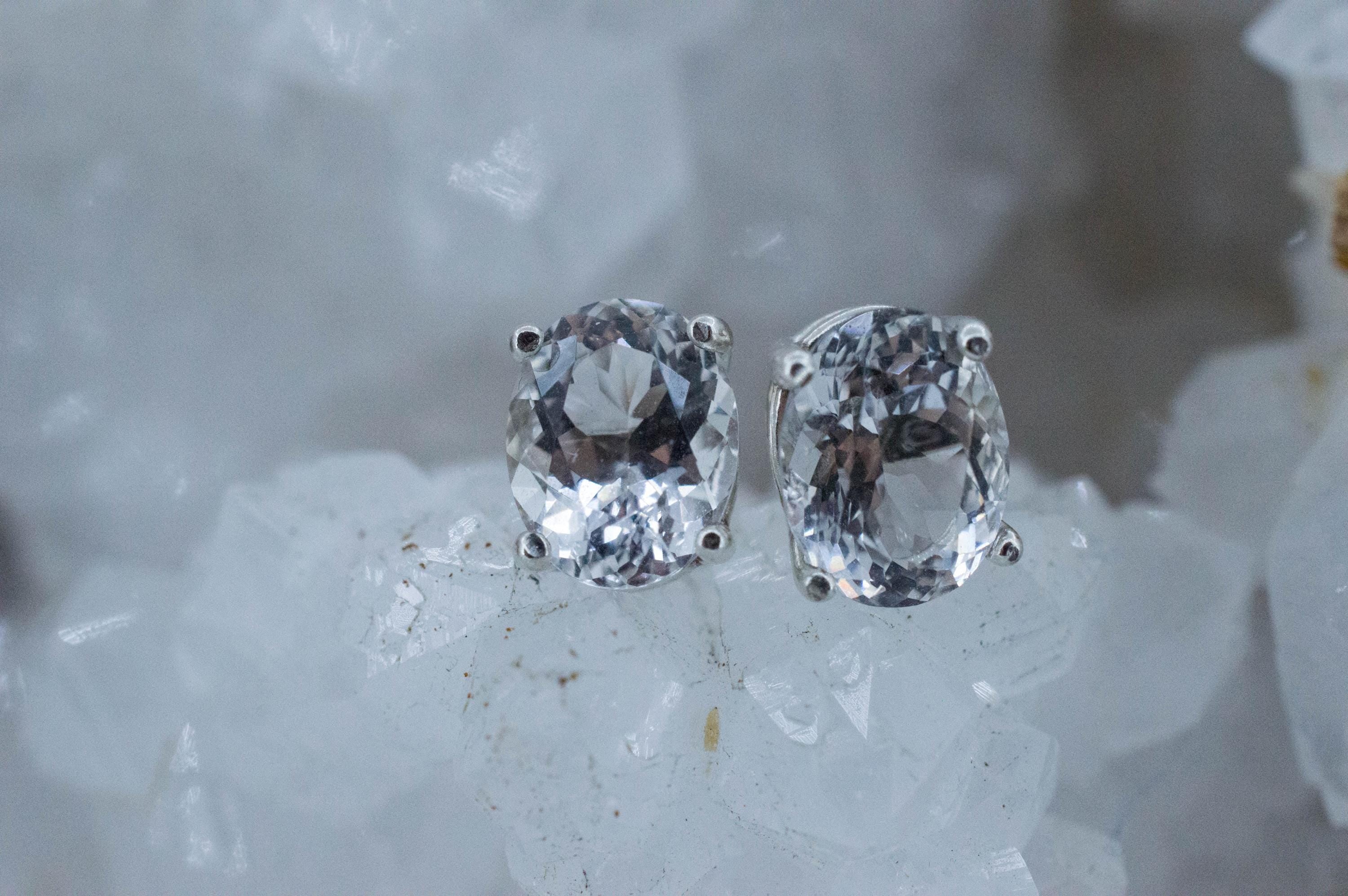 Quartz Earrings, Natural Untreated Tanzania Mondo Quartz; 3.685cts