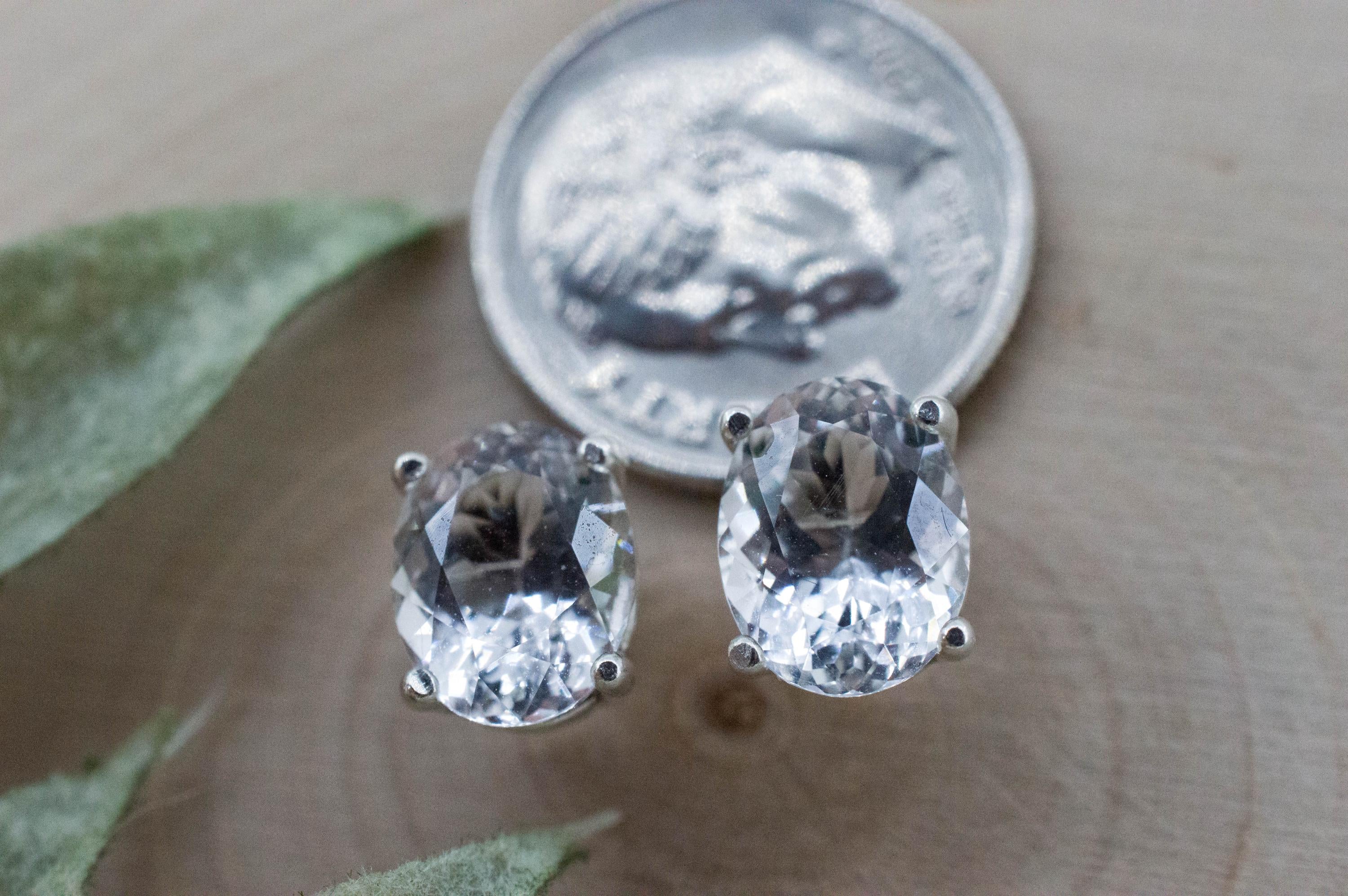 Quartz Earrings, Natural Untreated Tanzania Mondo Quartz; 3.685cts