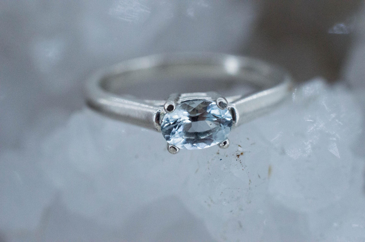 Aquamarine Ring, Natural Untreated Brazil Aquamarine; 0.440cts