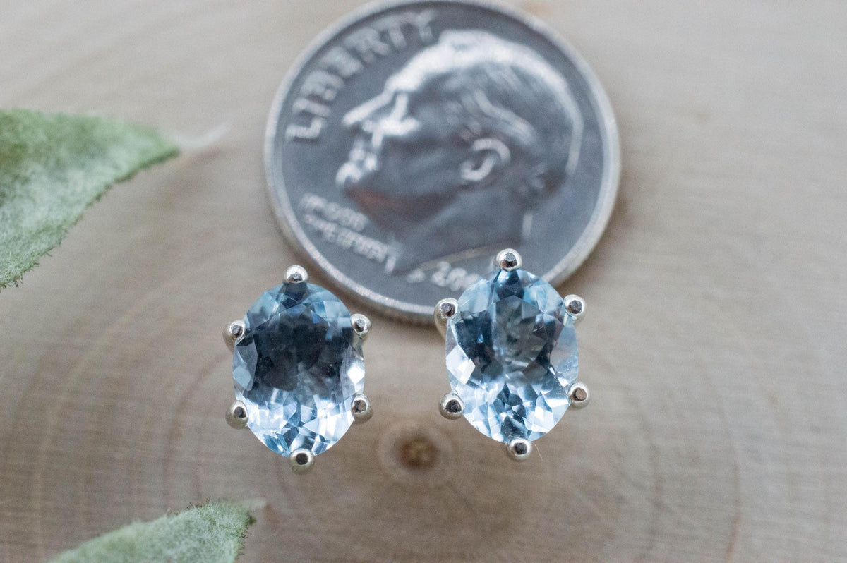 Aquamarine Earrings; Natural Untreated Mozambique Aquamarine; 2.065cts