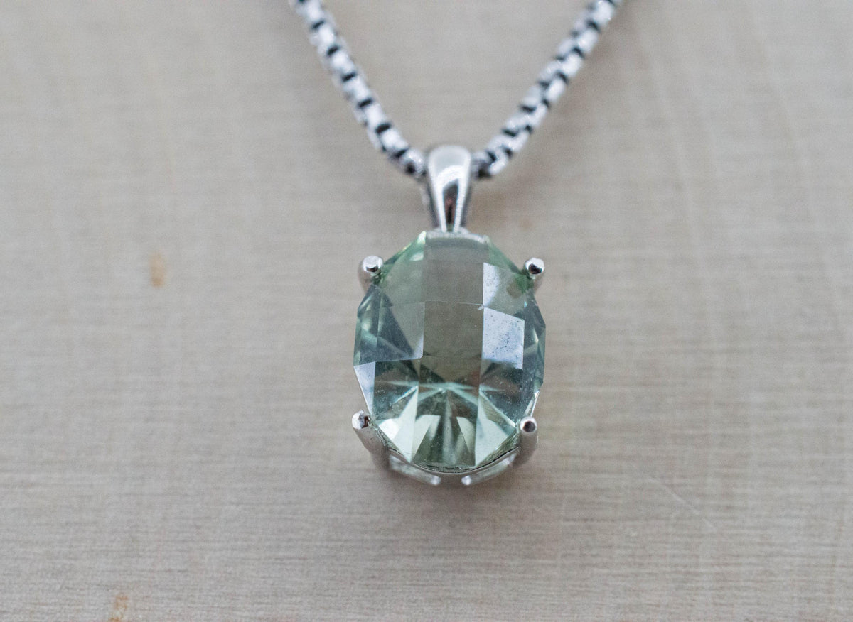 Prasiolite Pendant; Natural Brazil Green Amethyst; 2.685cts