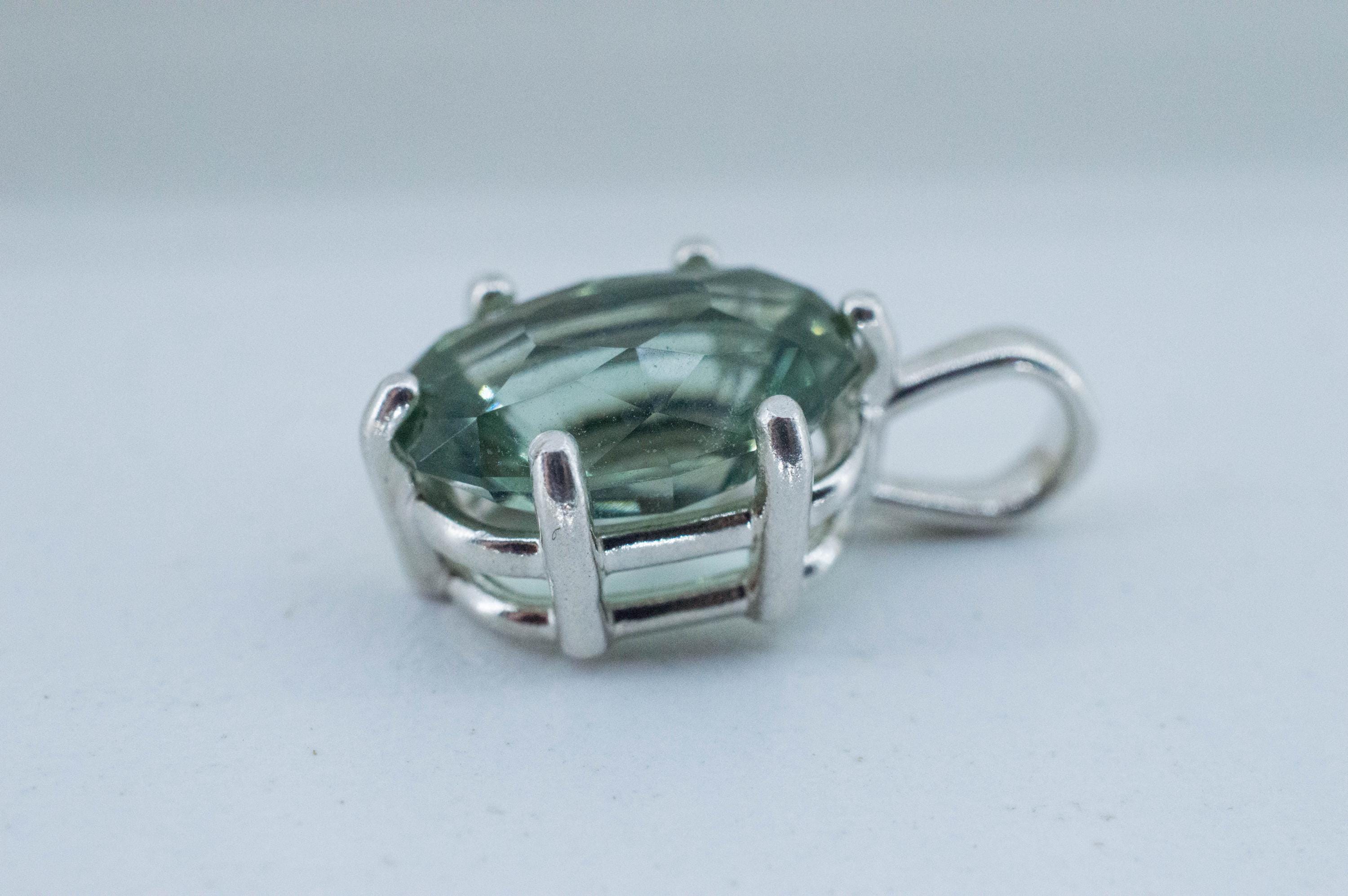 Prasiolite Pendant; Natural Brazil Green Amethyst; 5.330cts