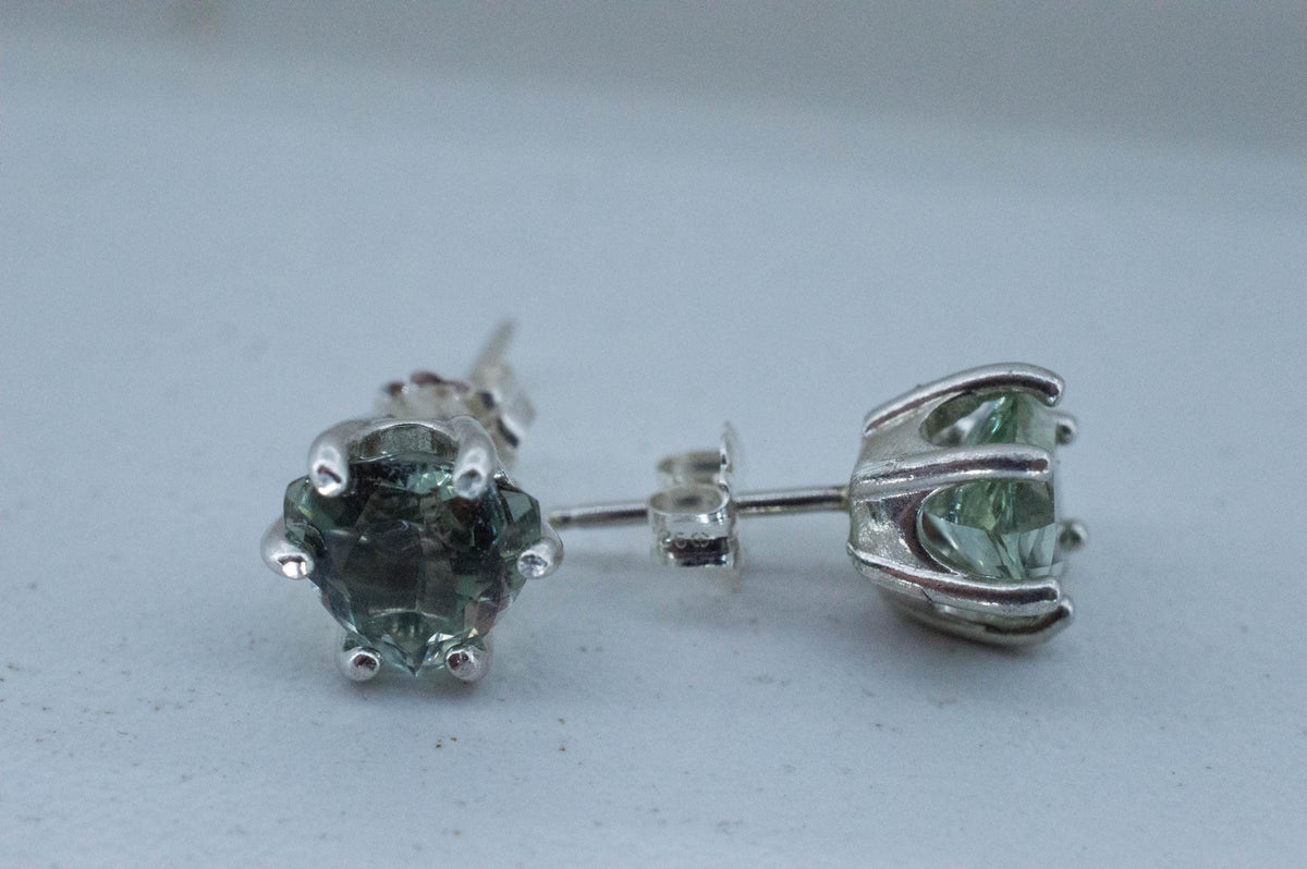 Prasiolite Earrings; Natural Brazilian Green Amethyst; 2.735cts