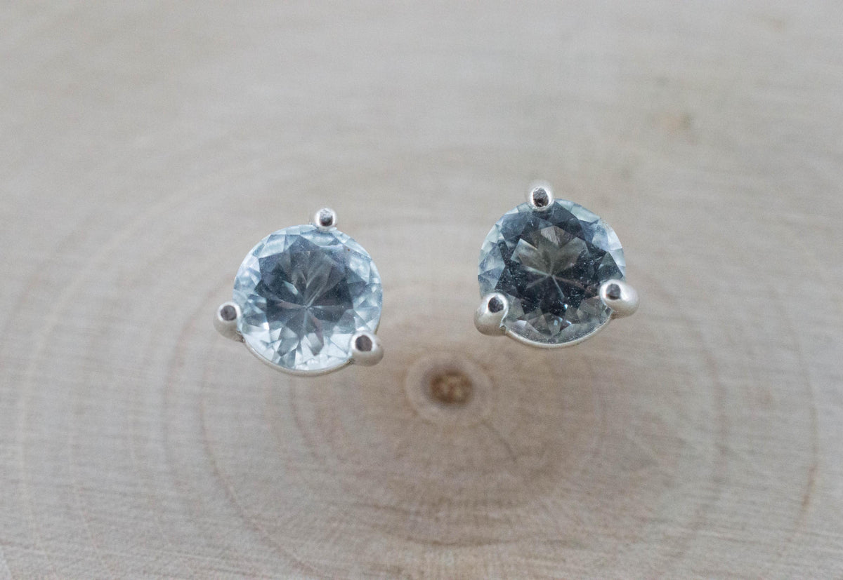 Aquamarine Earrings; Natural Untreated Brazil Aquamarine; 1.350cts