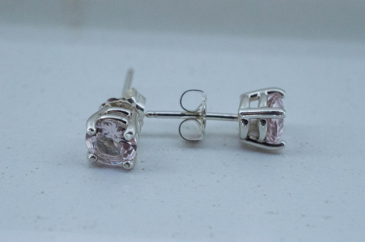 Morganite Earrings; Natural Untreated Brazil Pink Beryl; 1.095cts - Mark Oliver Gems