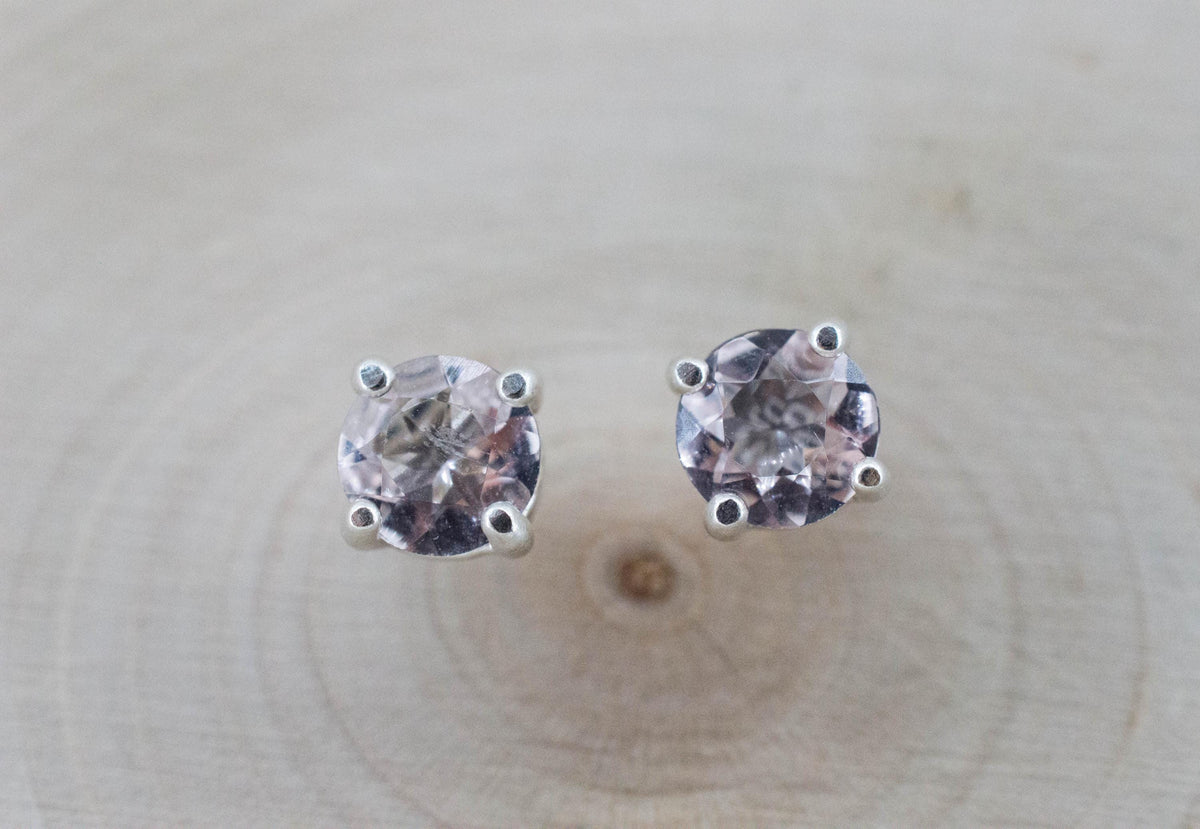 Morganite Earrings; Natural Untreated Brazil Pink Beryl; 1.095cts - Mark Oliver Gems