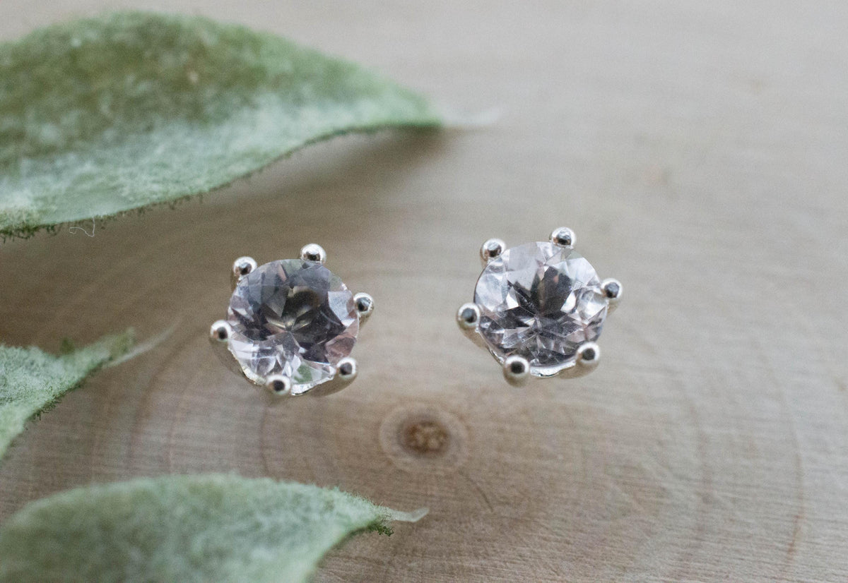 Morganite Earrings; Natural Untreated Brazil Pink Beryl; 1.100cts