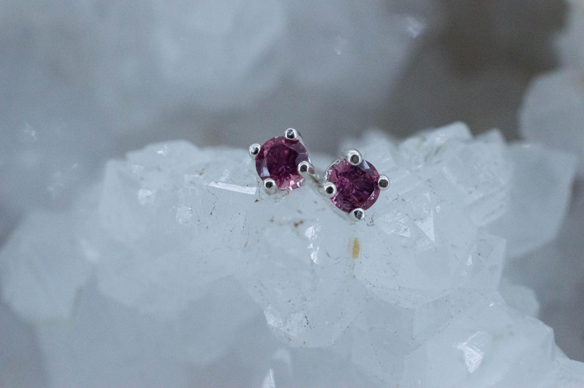 Winza Ruby Earrings; Natural Untreated Tanzania Ruby; 0.400cts