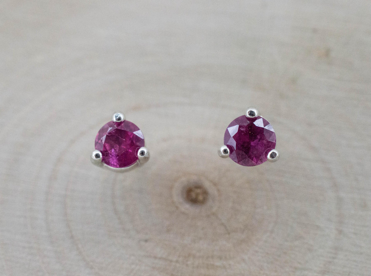 Winza Ruby Sapphire Earrings; Natural Untreated Tanzania Ruby; 0.530cts - Mark Oliver Gems