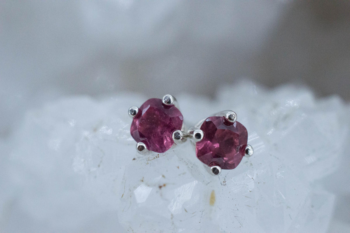 Winza Ruby Earrings; Natural Untreated Tanzania Ruby; 0.740cts