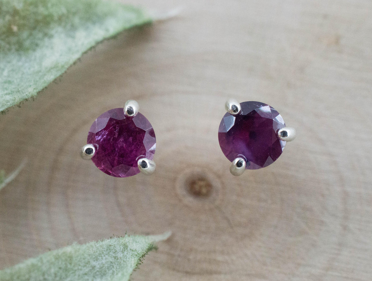 Winza Ruby Sapphire Earrings; Natural Untreated Tanzania Ruby; 1.180cts
