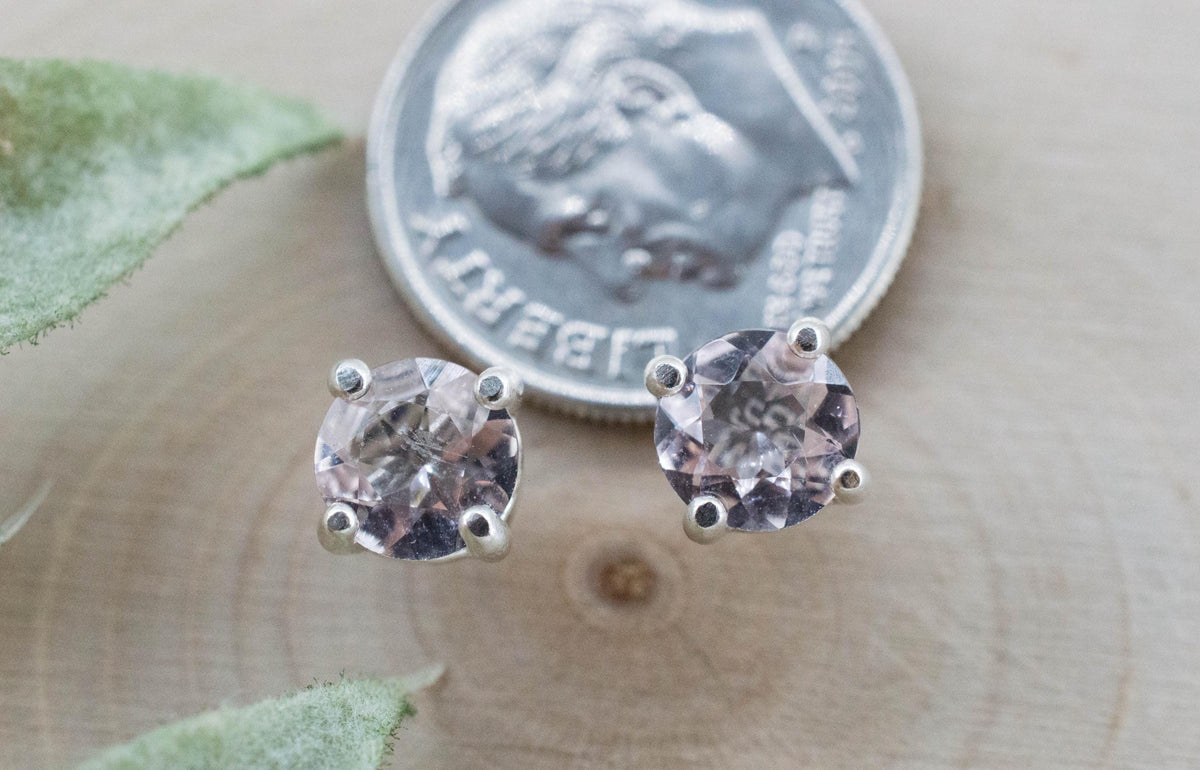 Morganite Earrings; Natural Untreated Brazil Pink Beryl; 1.095cts - Mark Oliver Gems