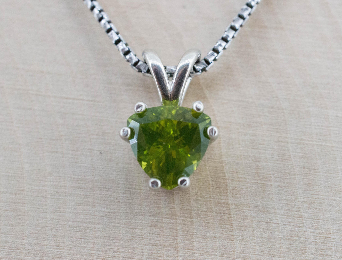 Peridot Pendant; Natural Untreated Tanzania GoGo Peridot; 1.895cts