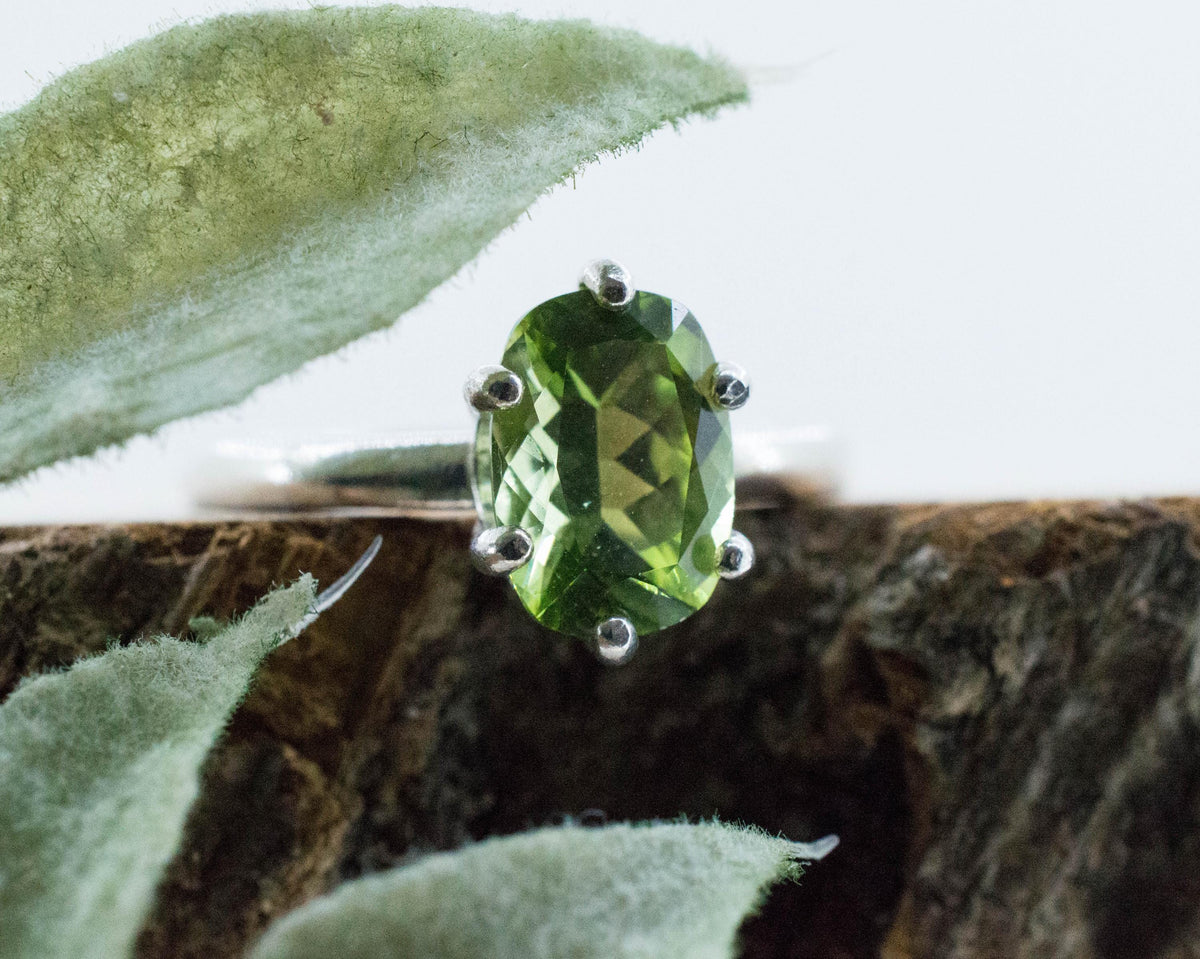 Peridot Ring, Natural Untreated Tanzania GoGo Peridot; 1.735cts
