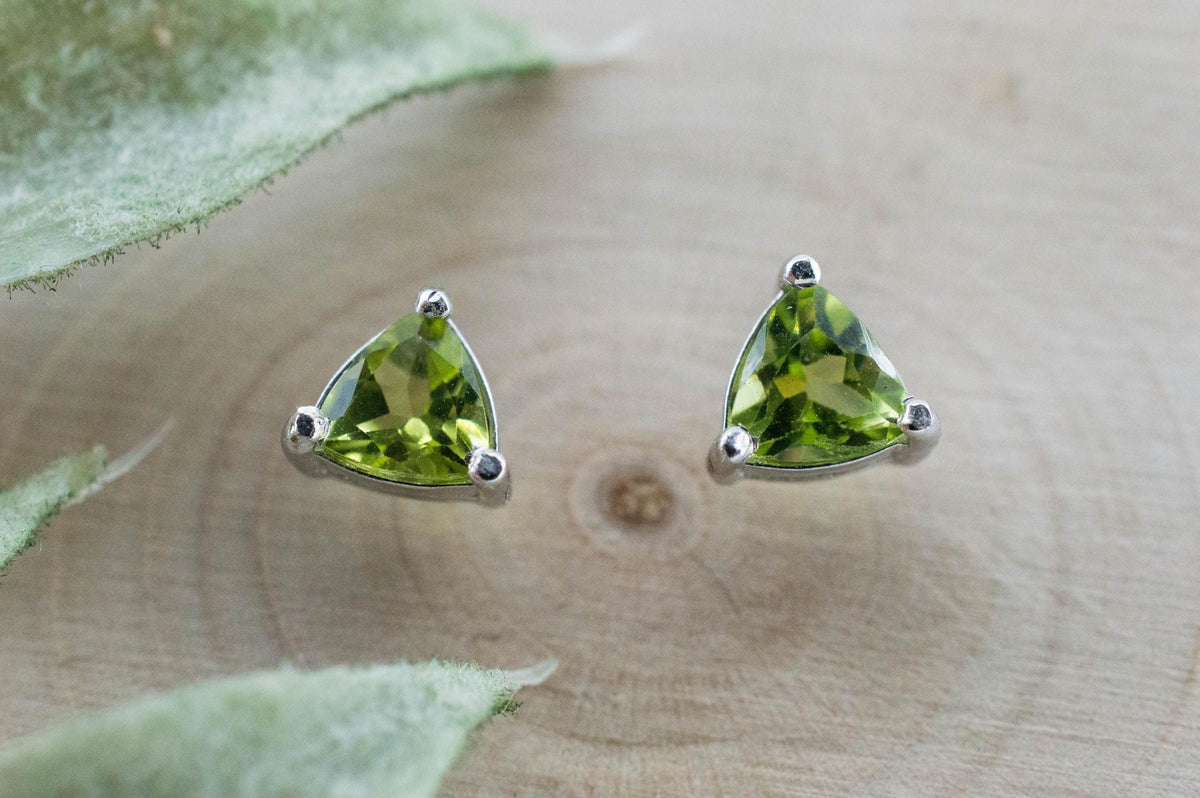 Peridot Earrings; Natural Untreated Arizona Peridot; 0.715cts