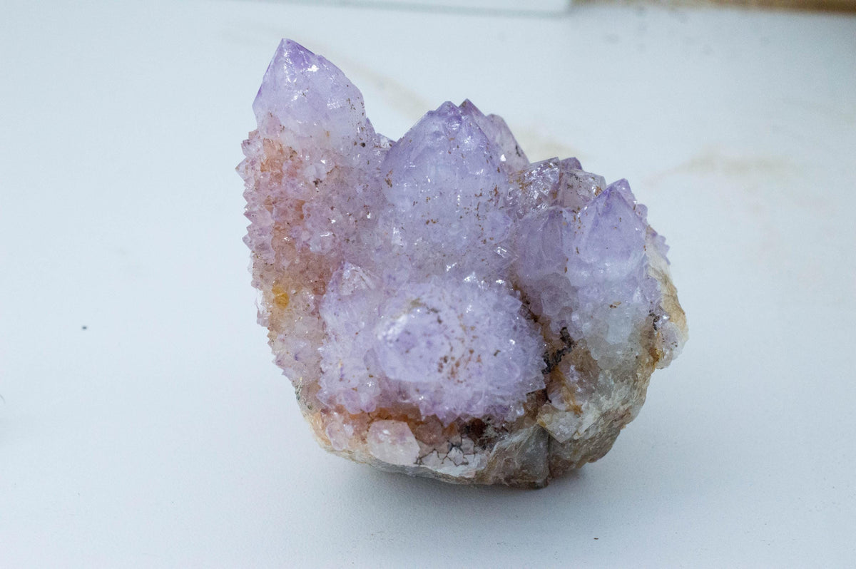 Spirit Quartz Cluster; Natural Untreated South Africa Cactus Quartz; 403.36 grams - Mark Oliver Gems