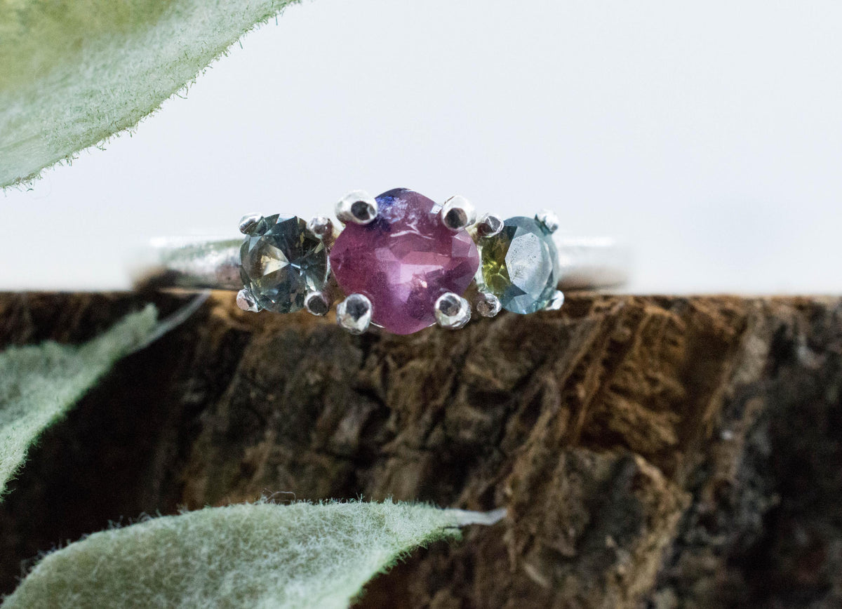 Winza Ruby Sapphire Ring; Natural Untreated Tanzania Ruby and Montana Sapphires