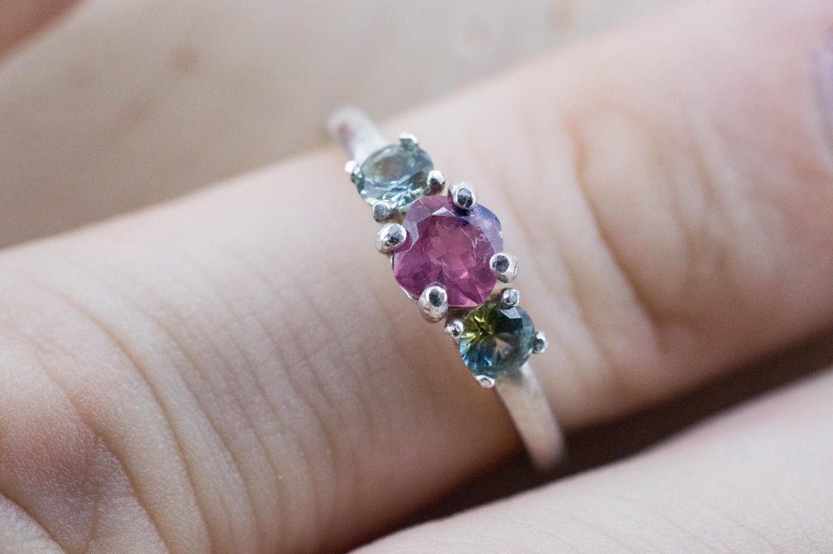 Winza Ruby Sapphire Ring; Natural Untreated Tanzania Ruby and Montana Sapphires