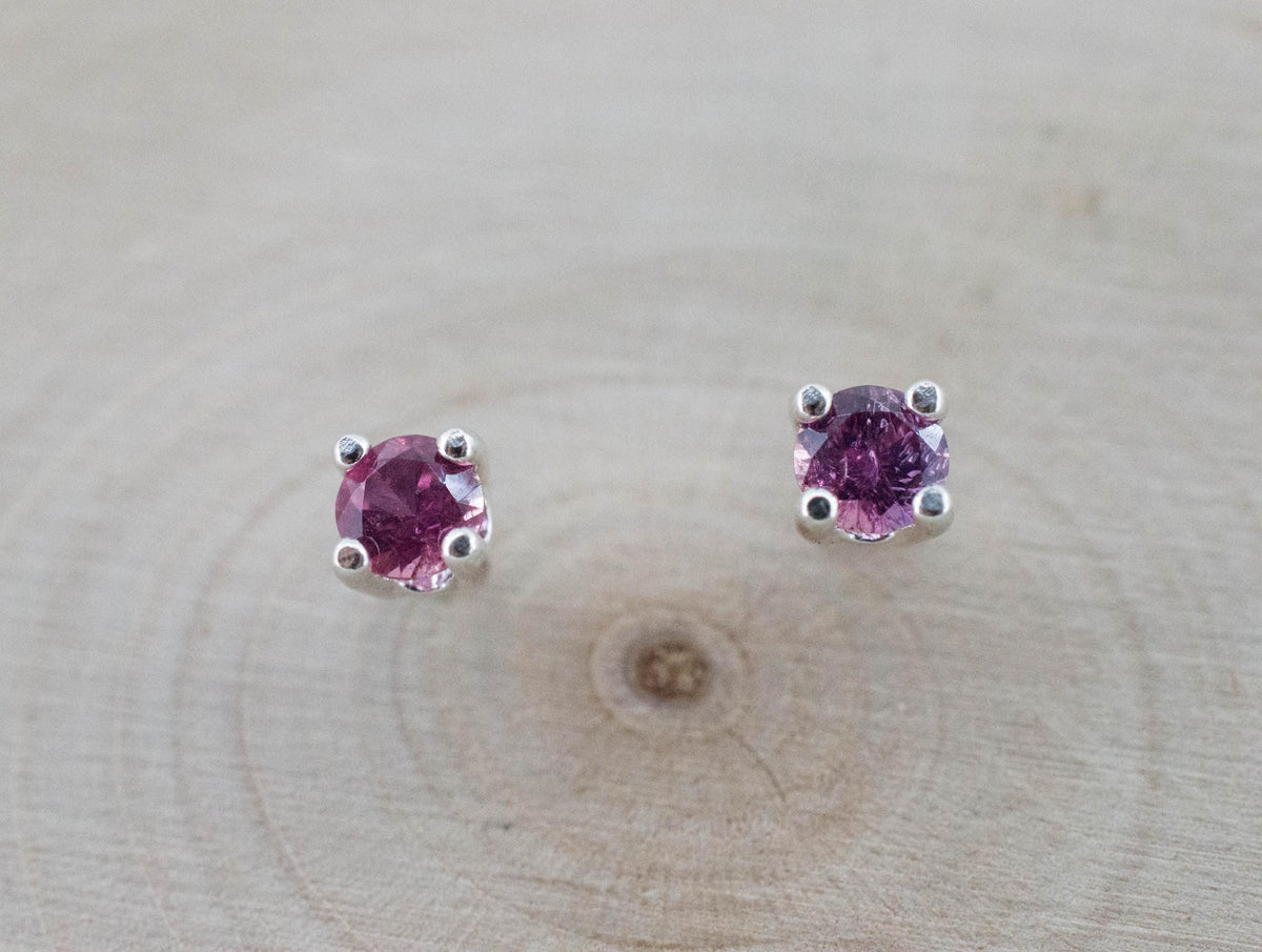 Winza Ruby Earrings; Natural Untreated Tanzania Ruby; 0.400cts - Mark Oliver Gems